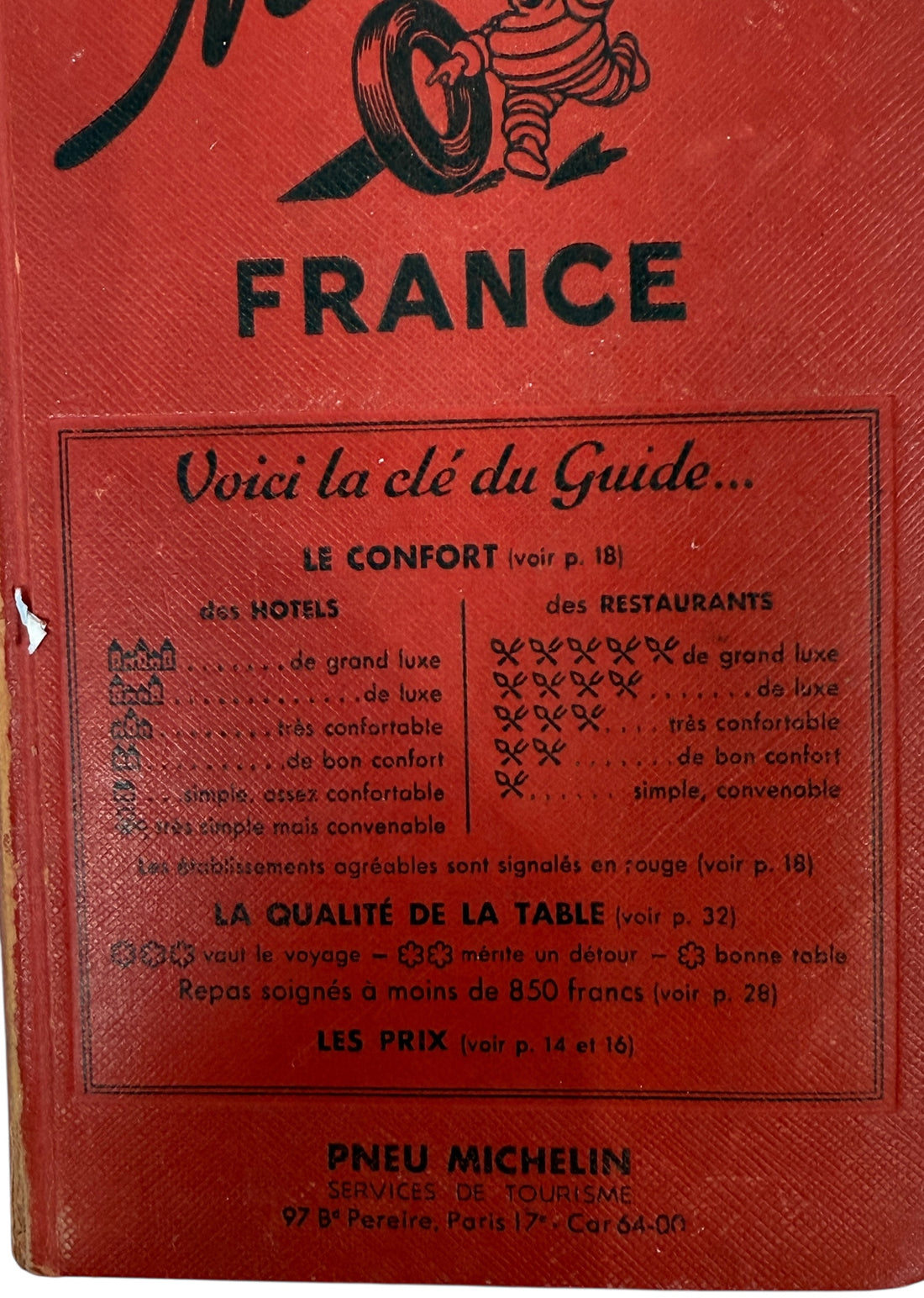 1959 Michelin Guide France – Red Touring & Restaurant Book