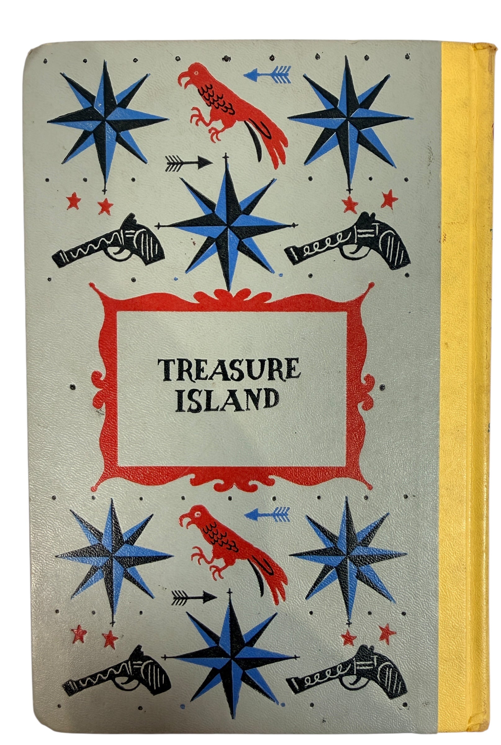 A 1954 Junior Deluxe Illustrated edition of Treasure Island with bright cover art. Vintage children’s classic, clean pages, ideal for décor or gifting.