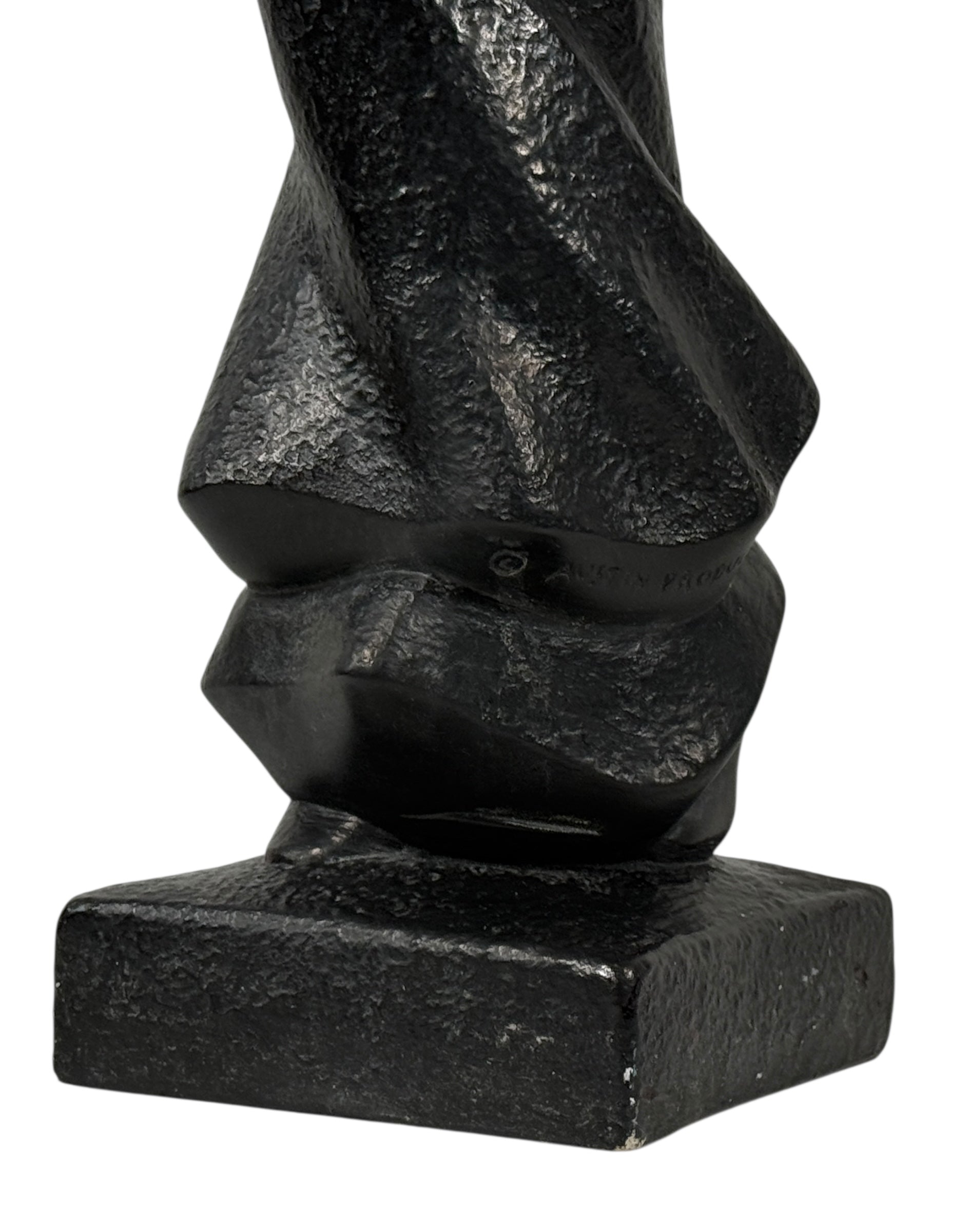 Austin Productions Inc. 1968 Modernist Abstract Sculpture – Black Resin Figure