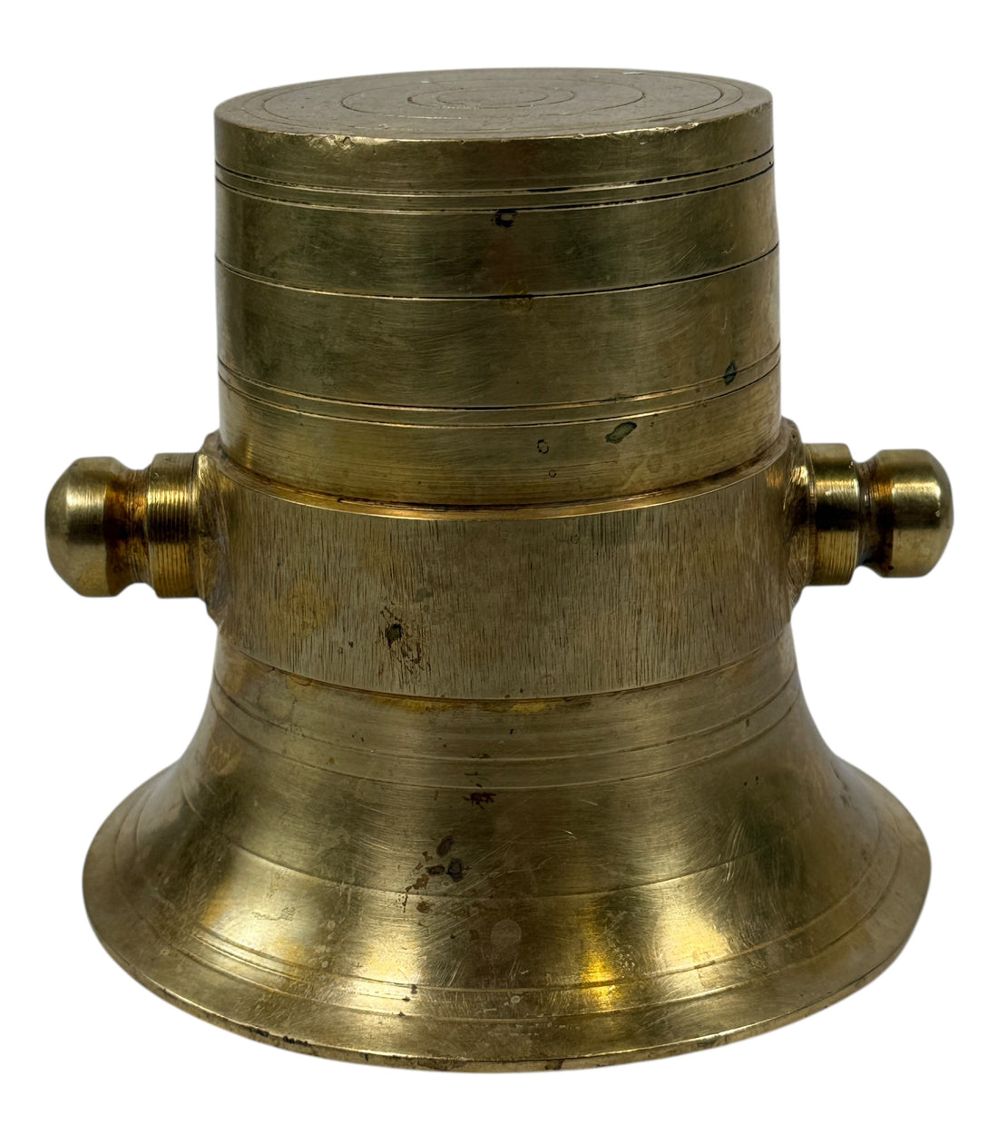 Vintage Solid Brass Apothecary Mortar – Turned Design, Early 20th Century