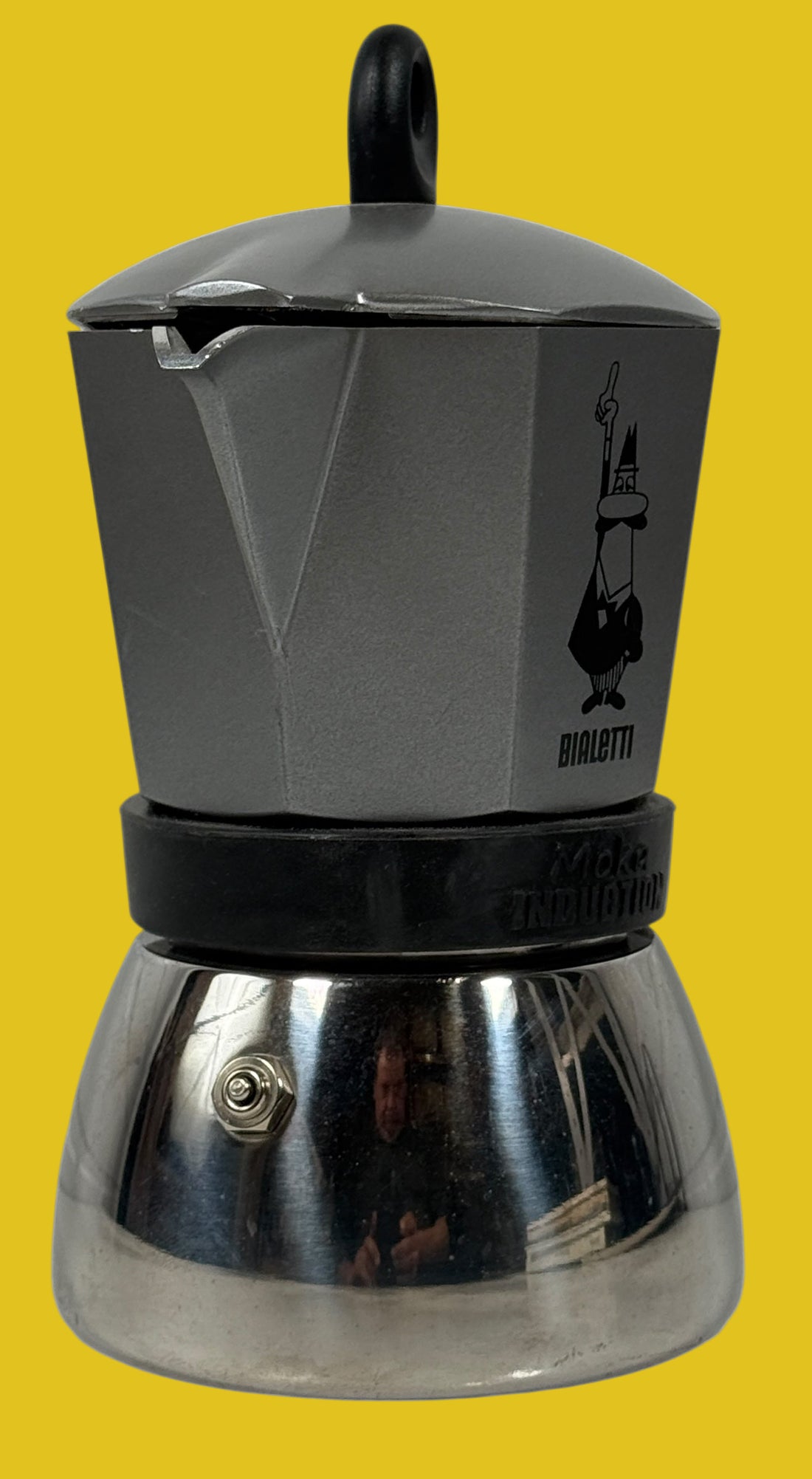 Bialetti Moka Express coffee maker on a white background