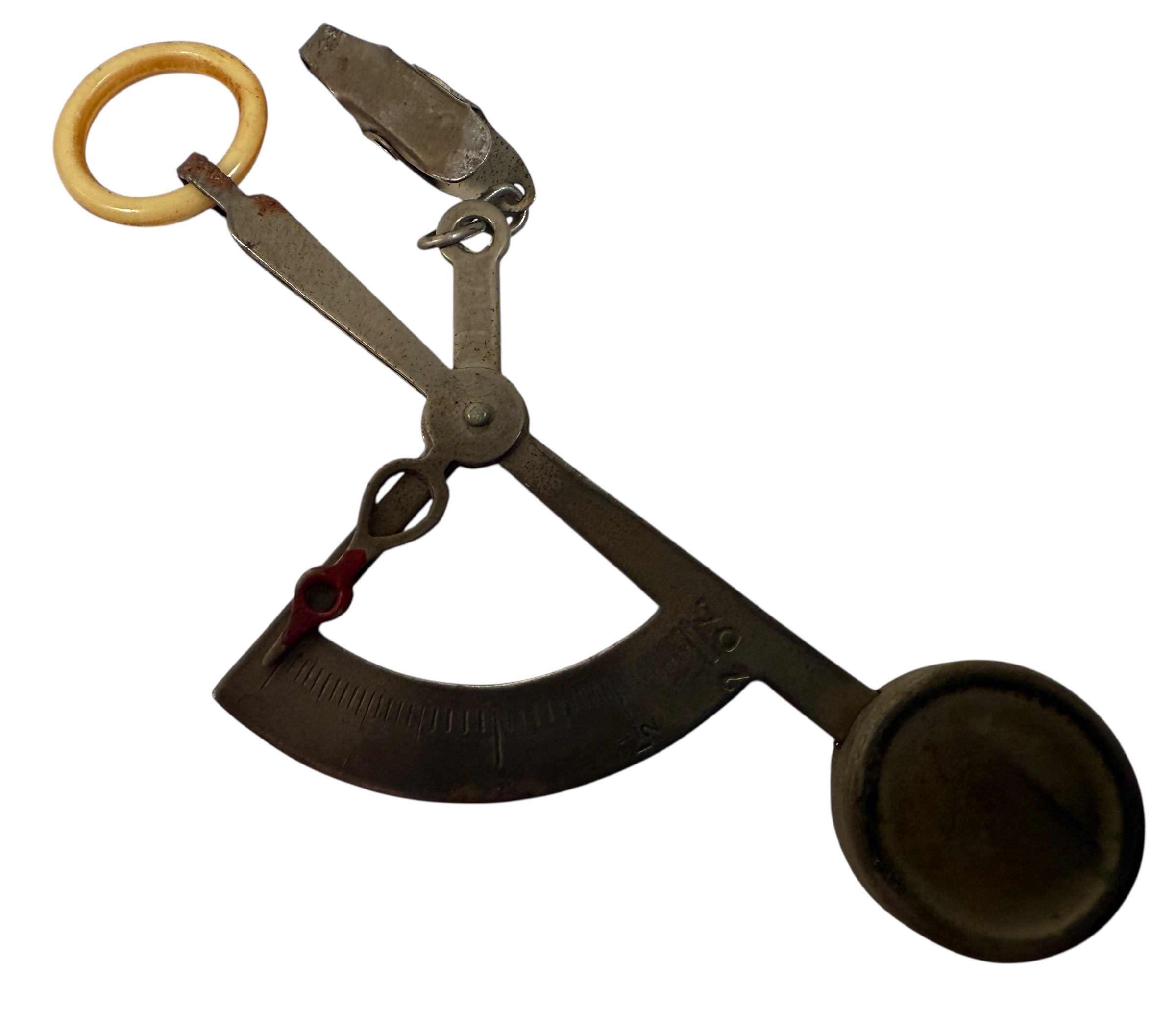 WWII-Era U.S. Postal Rate Card & Handheld Letter Scale – Metal with Original Chart