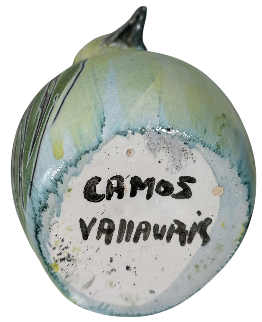 Ceramic ornament with 'Camos Valhalla' branding on a white background