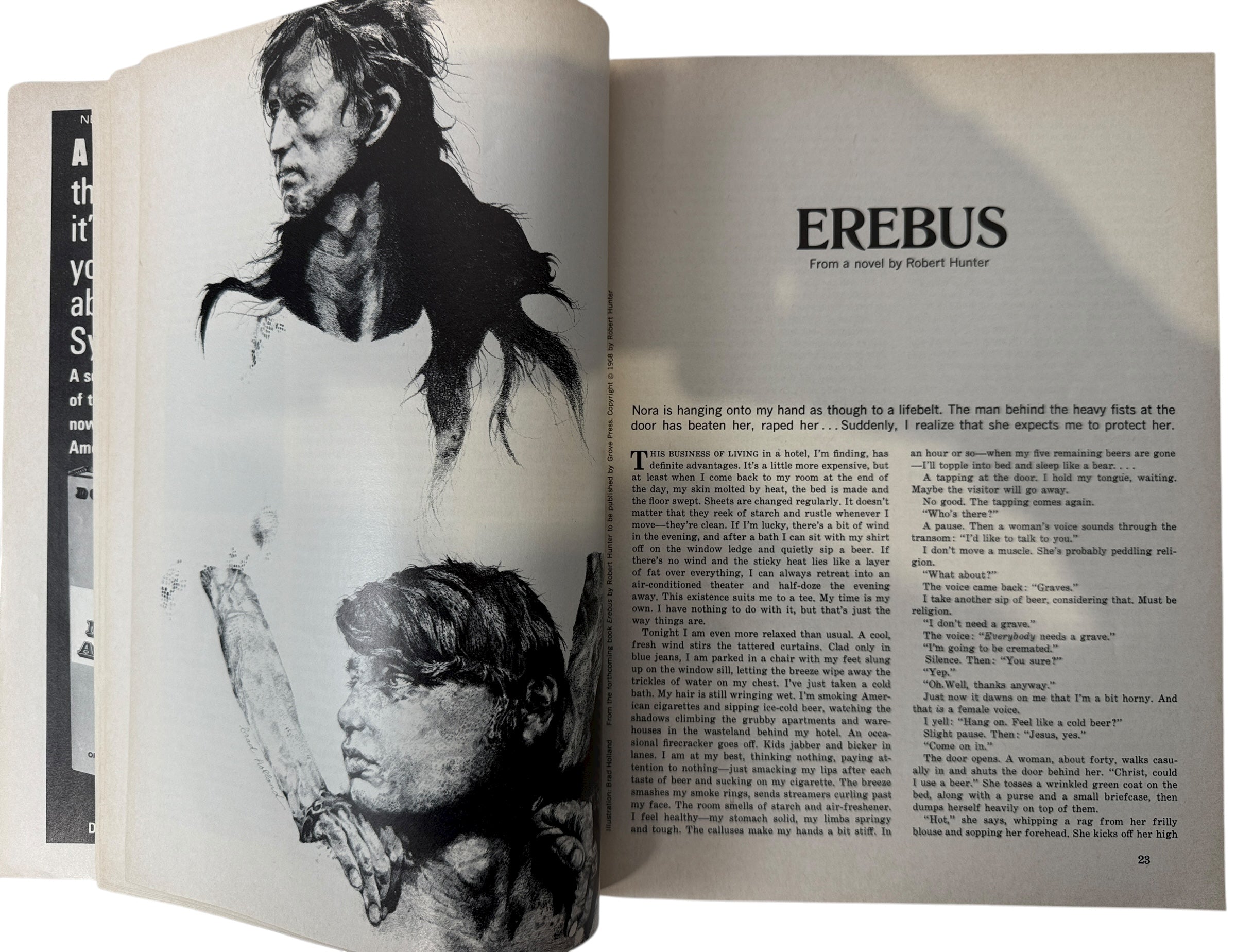 1969 Evergreen Review magazine featuring Robert F. Kennedy cover by Paul Davis. Classic counterculture issue with Burroughs, Hentoff &amp; Lahr.