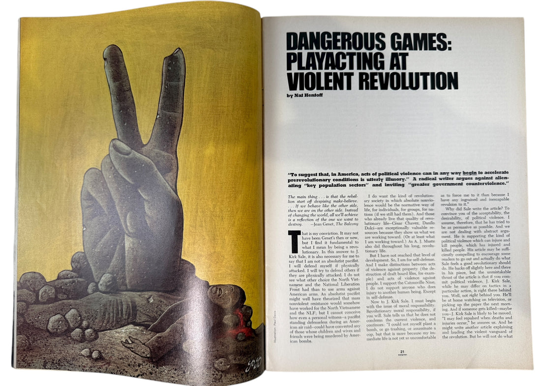 Evergreen Review May 1971 #89 – Classic George Adams cover &amp; radical 1970s essays by Sale, Gornick &amp; Lester. Vintage VG copy from Eco Depot Montreal.