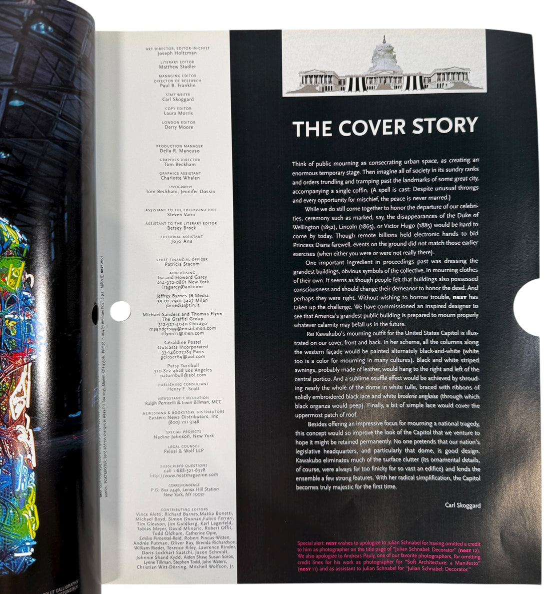 Summer 2001 Nest magazine “Joint Issue” featuring Rei Kawakubo of Comme des Garçons—a rare, collectible avant-garde interiors edition.