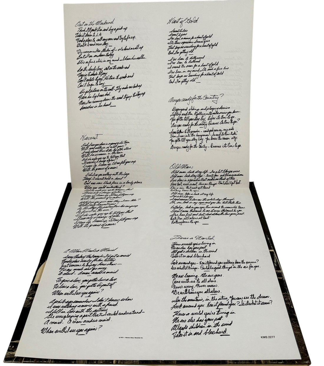 Original 1972 Canadian Harvest LP by Neil Young on Reprise KMS 2277. VG+ vinyl, gatefold cover, includes “Heart of Gold” and “Old Man.”