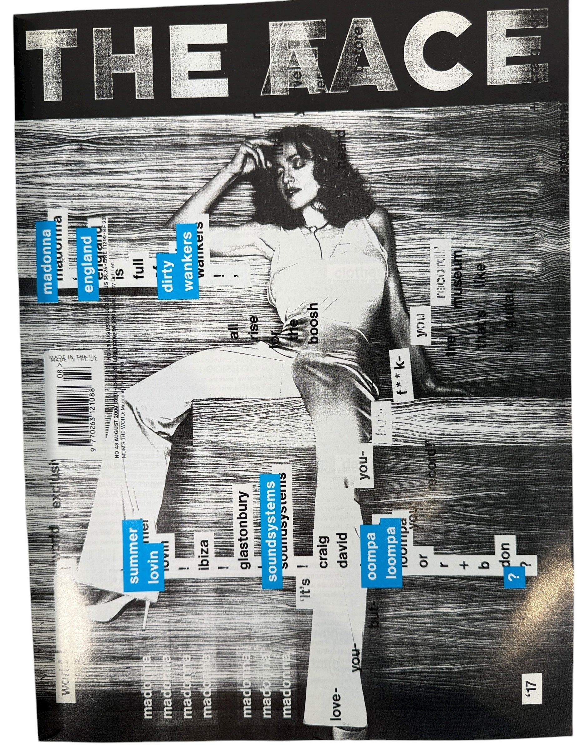 The Face August 2000 magazine featuring Madonna’s exclusive cover story. VG condition, complete issue. Iconic UK fashion/culture collectible. Ships fast.