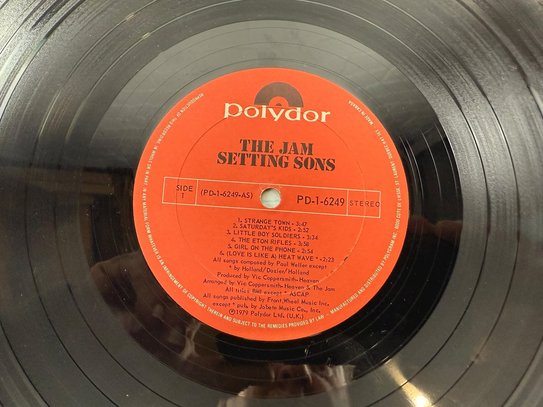 Vintage 1979 The Jam Setting Sons LP on Polydor, U.S. pressing. VG play copy with clean labels and original sleeve. Classic Mod Revival essential.