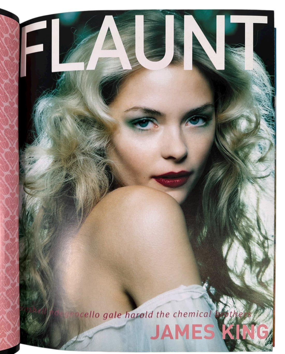 Flaunt Magazine February 2002 James King Men’s Issue. Bold Queen of Hearts cover, VG condition, culture and fashion features. Collectible early 2000s Flaunt.