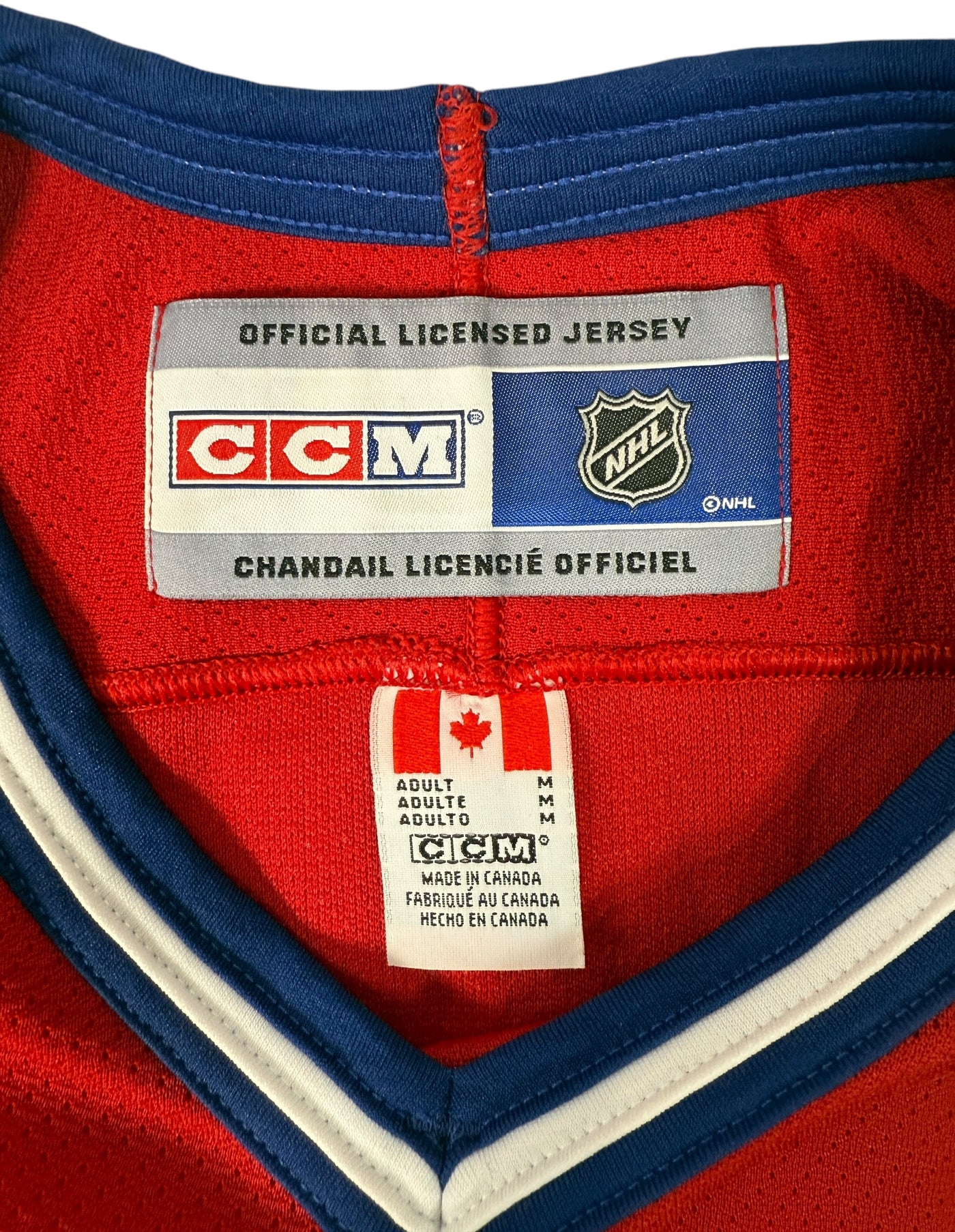 Maillot de hockey NHL CCM rouge des Canadiens de Montréal vintage Maillot de hockey NHL CCM rouge des Canadiens de Montréal vintage