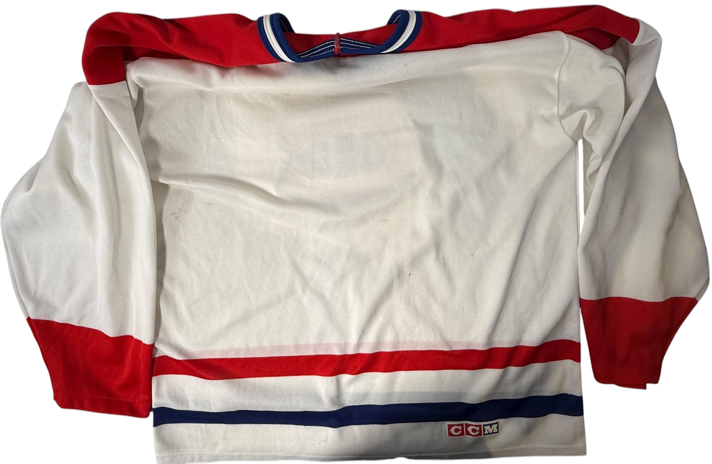 Vintage 1990s CCM Montréal Canadiens hockey jersey. Classic Habs colours, made in Canada. Clean condition. Ideal for fans and collectors.