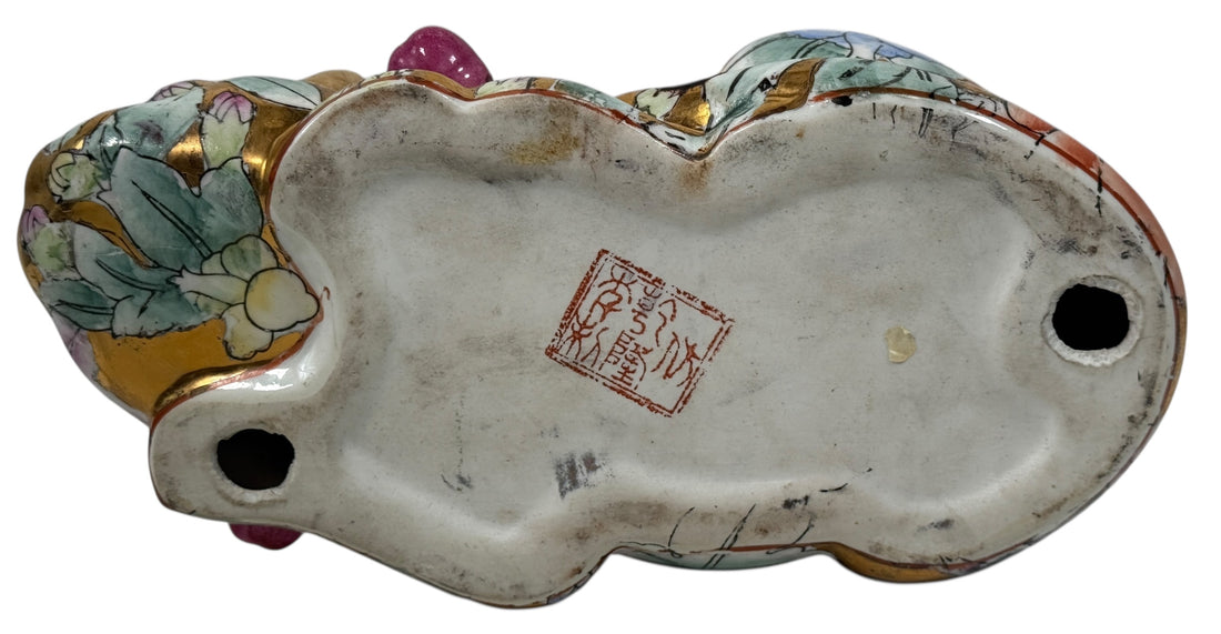 Large Famille Rose Reclining Cat – Chinese Export Porcelain – 10 ”