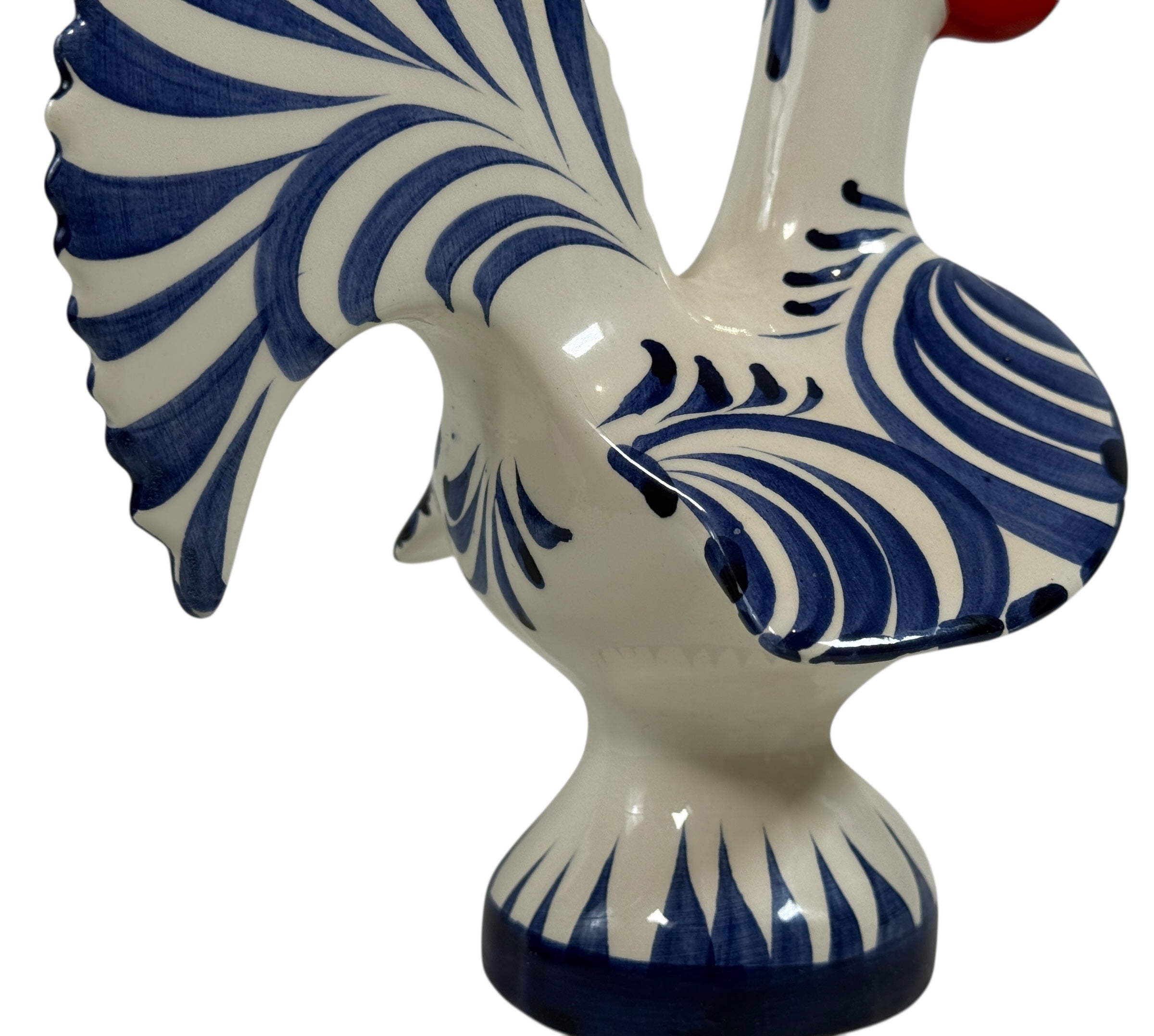 Hand-Painted Portuguese Ceramic Rooster – 8¼” – Signed “Portugal 19”