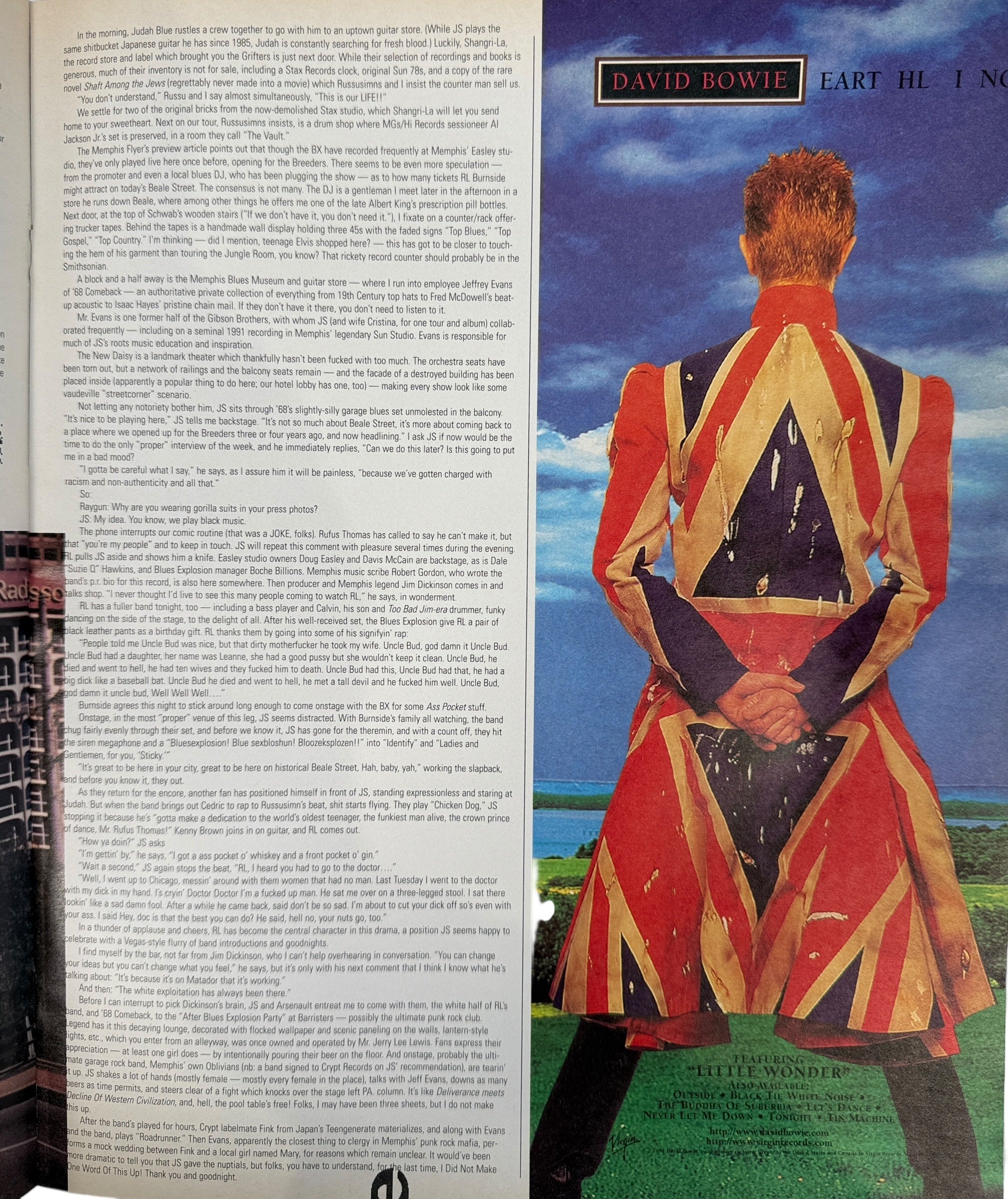 Ray Gun Issue 44 from March 1997 featuring David Bowie. Iconic 1990s music and design magazine with Ballard and Cronenberg. Vintage original.