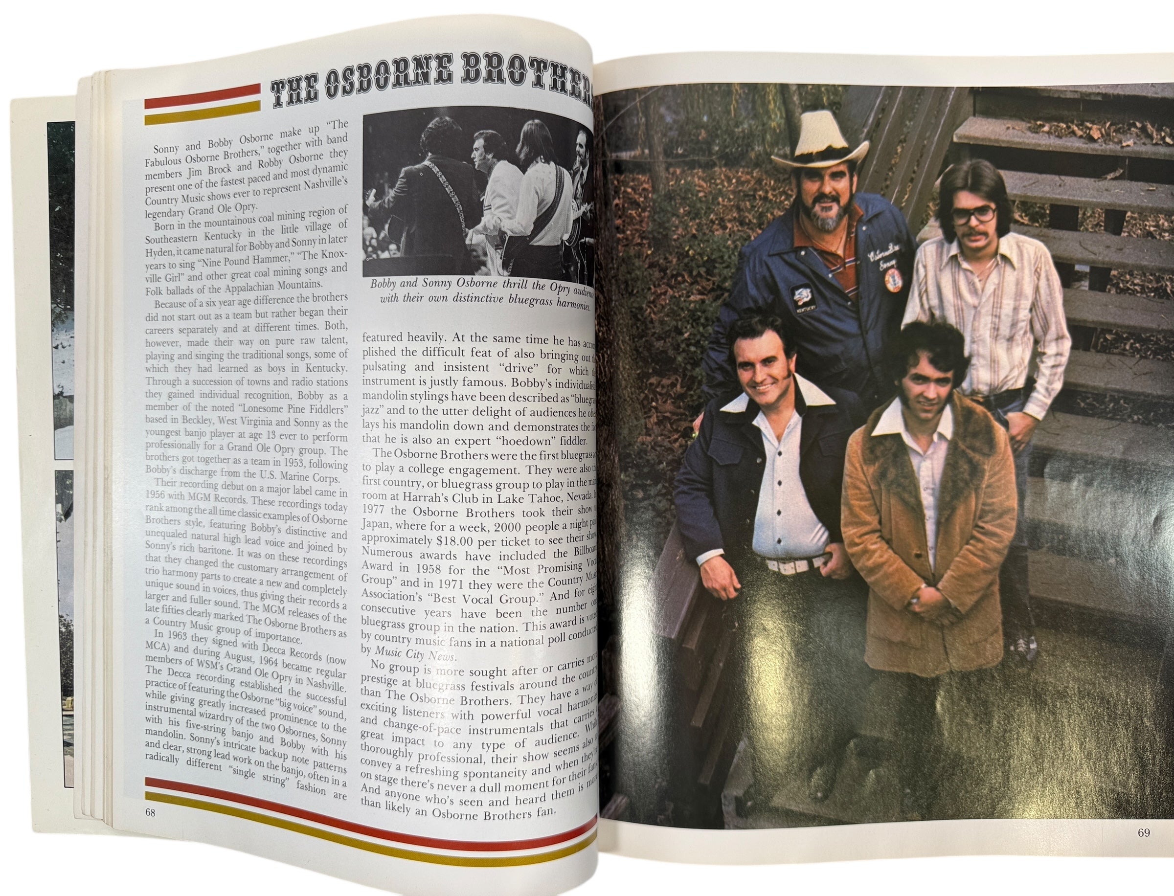 Official 1979 Grand Ole Opry WSM picture history book with archival photos and artist profiles. Vintage country music Americana collectible.