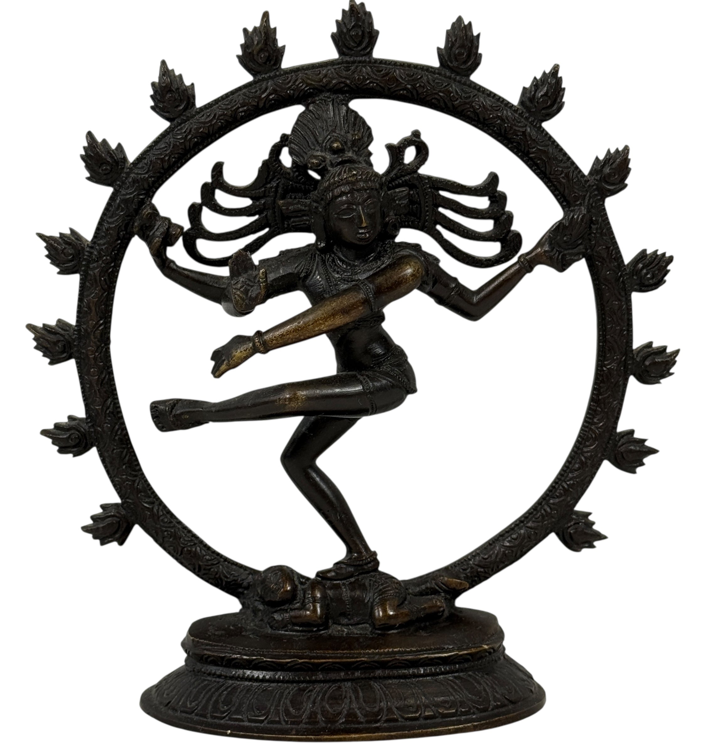 Modern Indian Shiva Nataraja Brass Statue Cosmic Dance