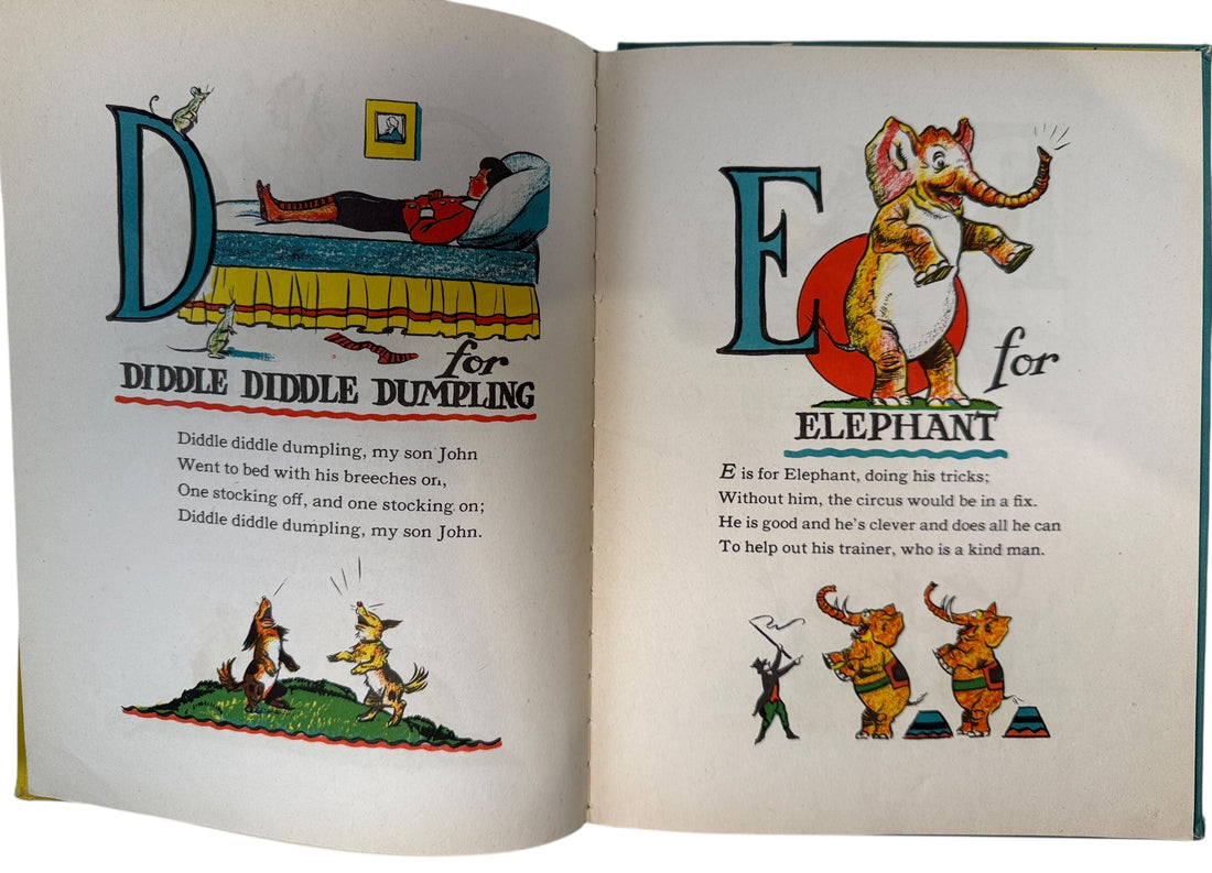 Tony Sarg, vintage children’s book, alphabet book, Macy’s parade artist, 1945 book, Greenberg publisher, mid-century kids book, collectible picture book, Americana puppetry, early illustration