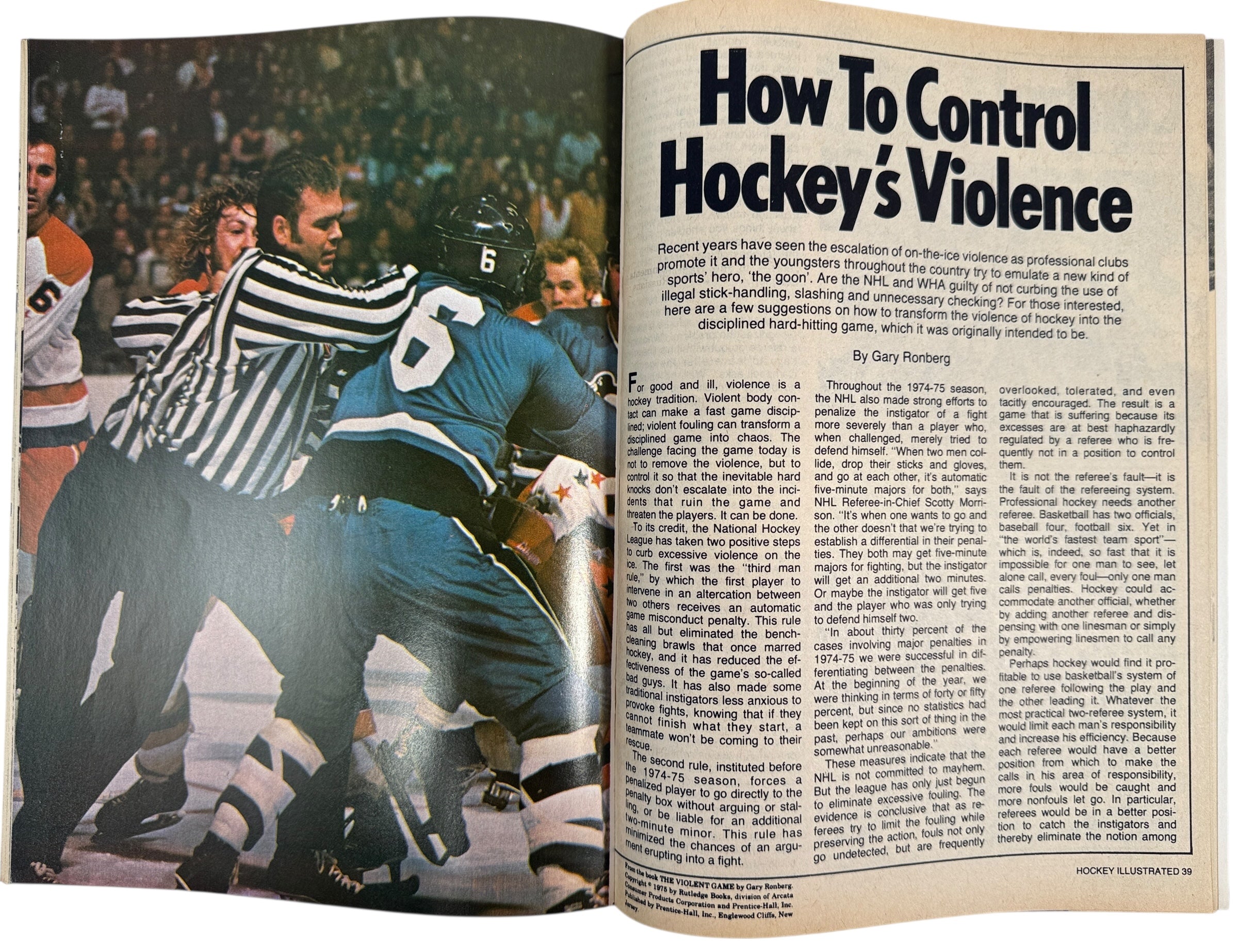 Vintage Hockey Illustrated – Couverture de Ken Dryden, numéro d'avril 1976