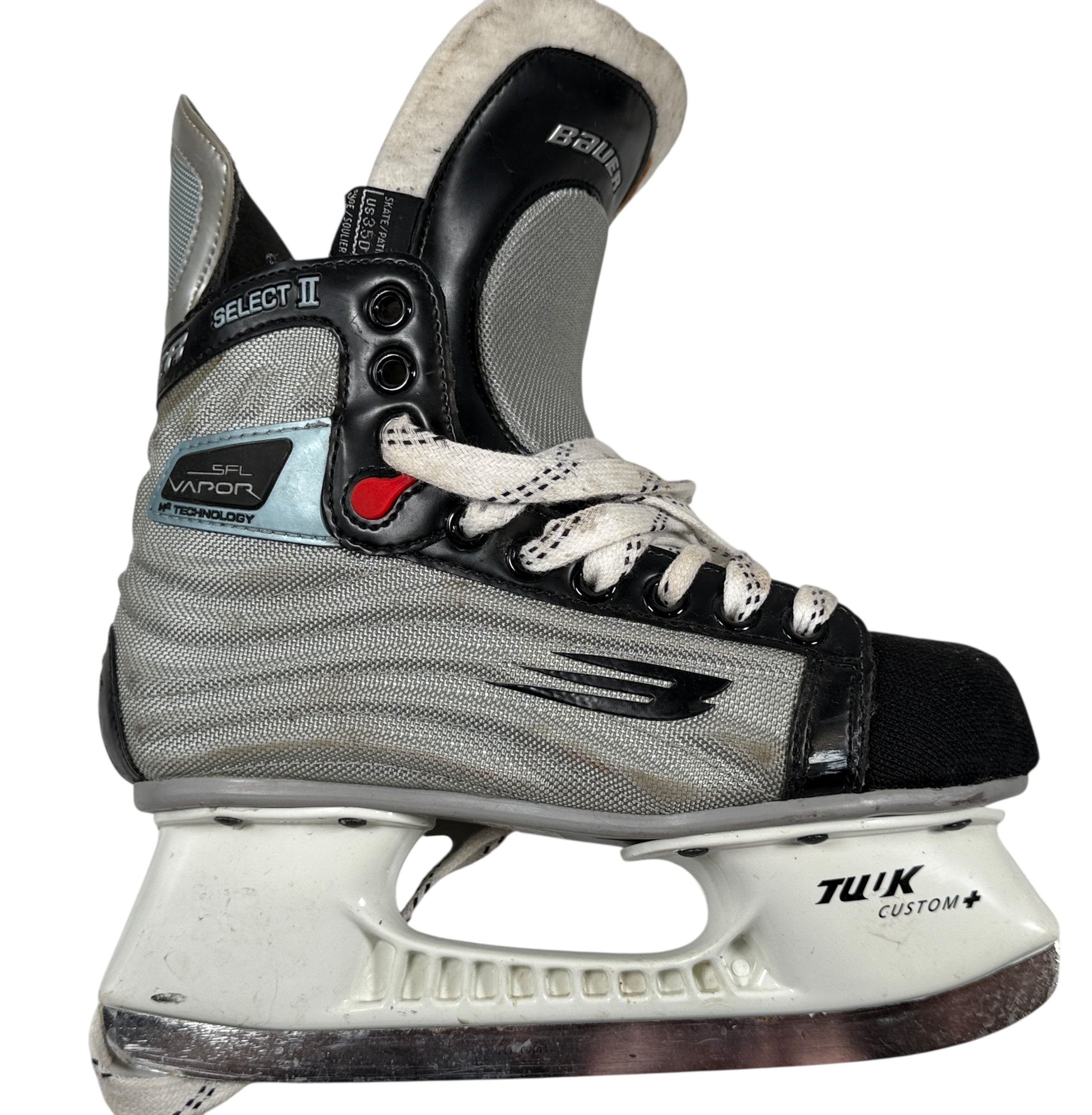 Hockey skate with visible branding on a white background