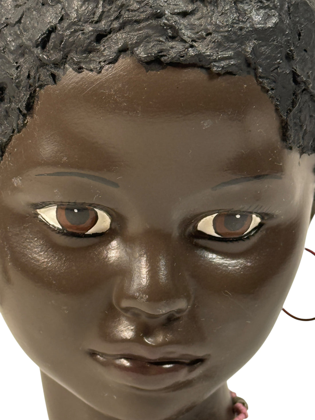 Handmade 1987 C.L.S. ceramic boy &amp; girl figurine pair, minimalist folk-art stoneware, vintage Canadian studio pottery, matte glaze, signed &amp; dated.