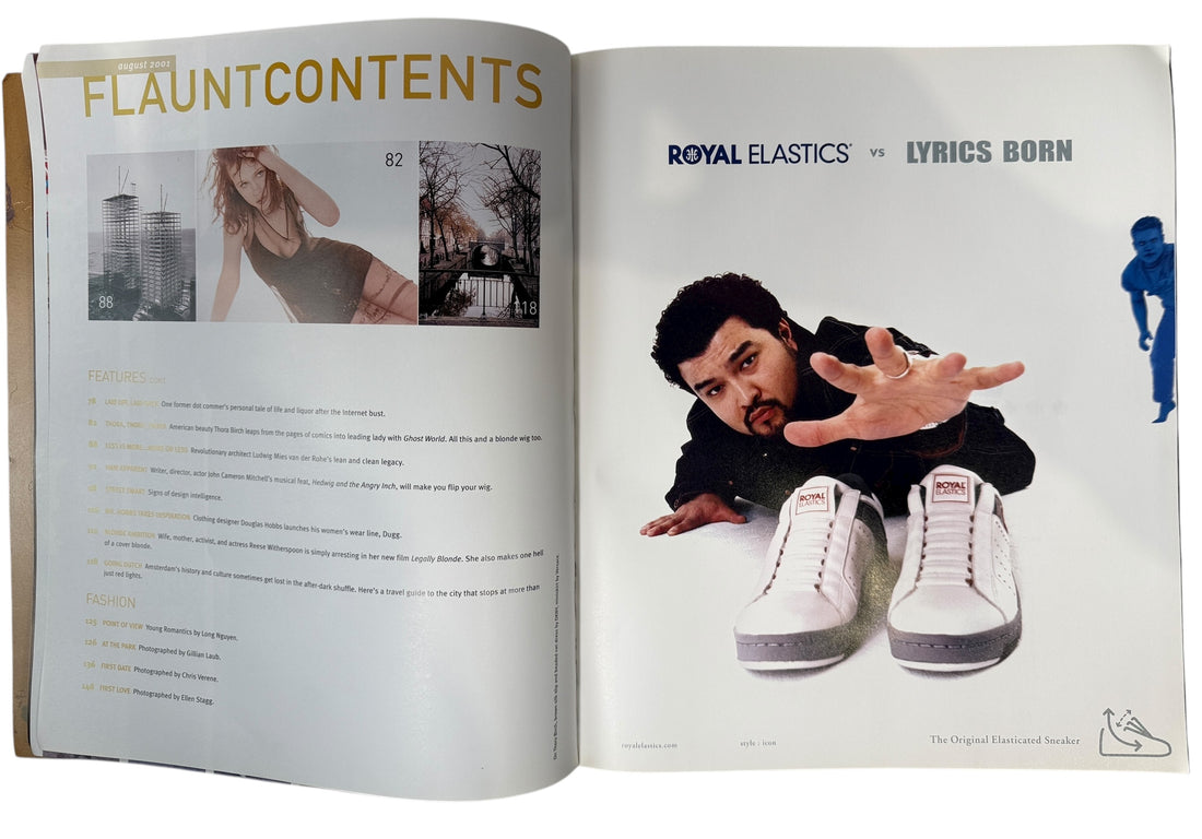 Flaunt Magazine August 2001 “The Blonde Issue” with Thora Birch. Rare early-2000s fashion and culture collectible with iconic paint-by-numbers cover.