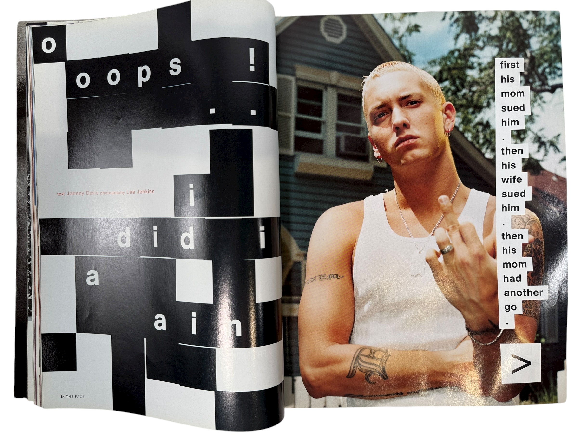 The Face Magazine, octobre 2000, Eminem, « Je n'ai pas peur de la