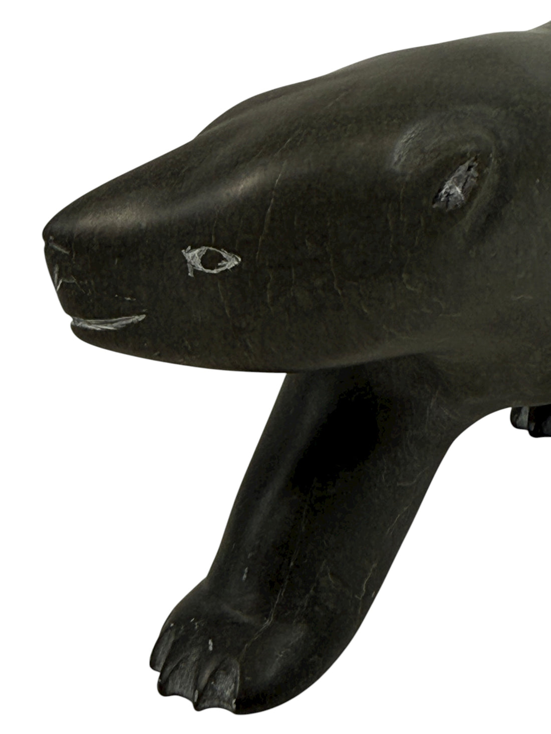 Inuit Soapstone Bear – Joe Ittukalak – Signed & Dated 2004 – 10″ Carving – Nunavik Canada