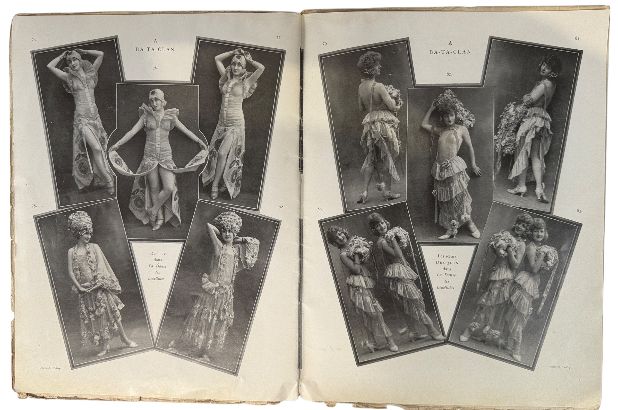 Vintage 1923 Folies-Bergère souvenir album by Paris Art Éditions. Rare Art Deco photos of Paris Music Hall dancers by Waléry.