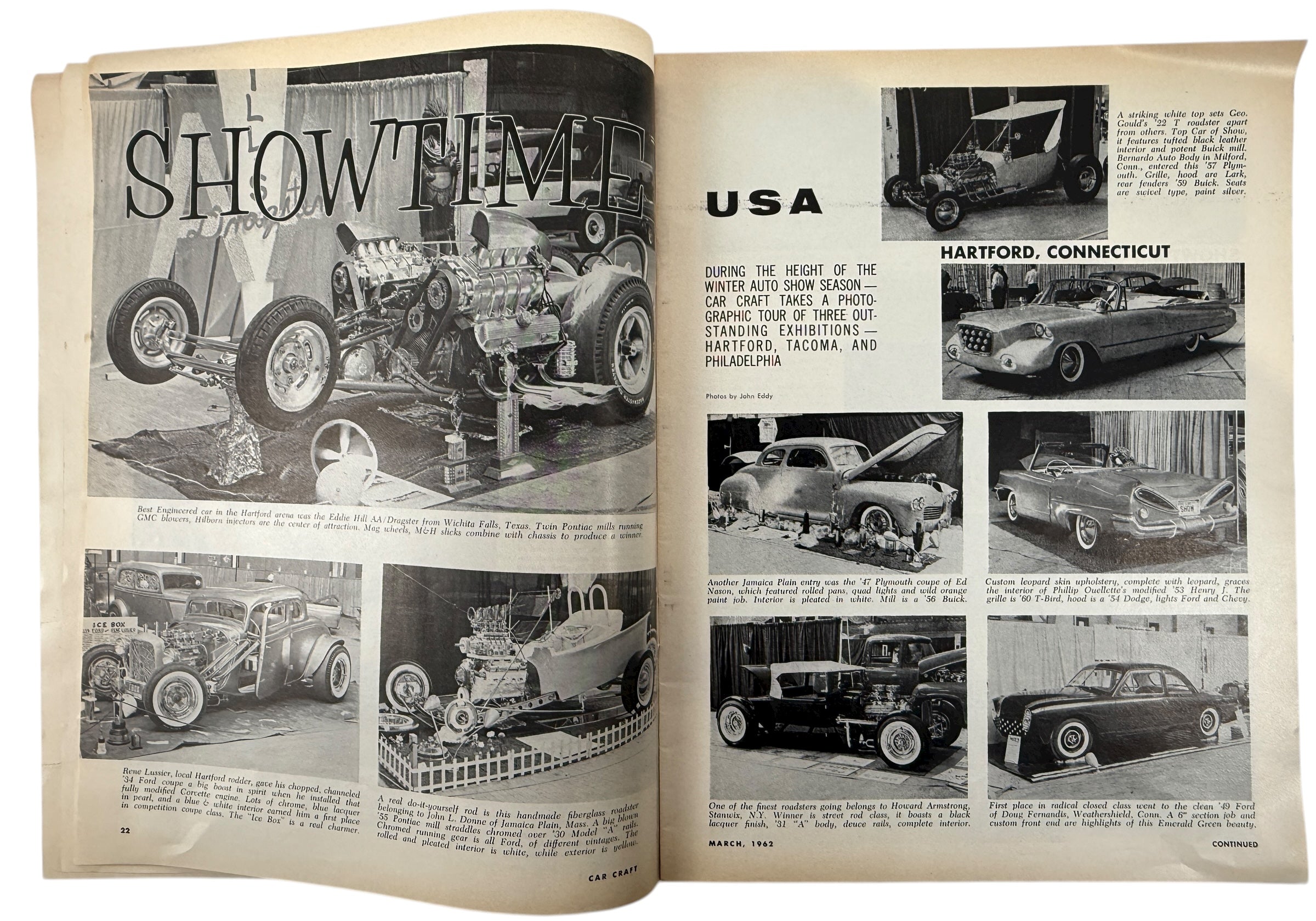 1962 Car Craft magazine featuring Starbird’s Forcasta custom build. Vintage hot-rod, drag racing, and model-car content. Great collectible automotive ephemera.