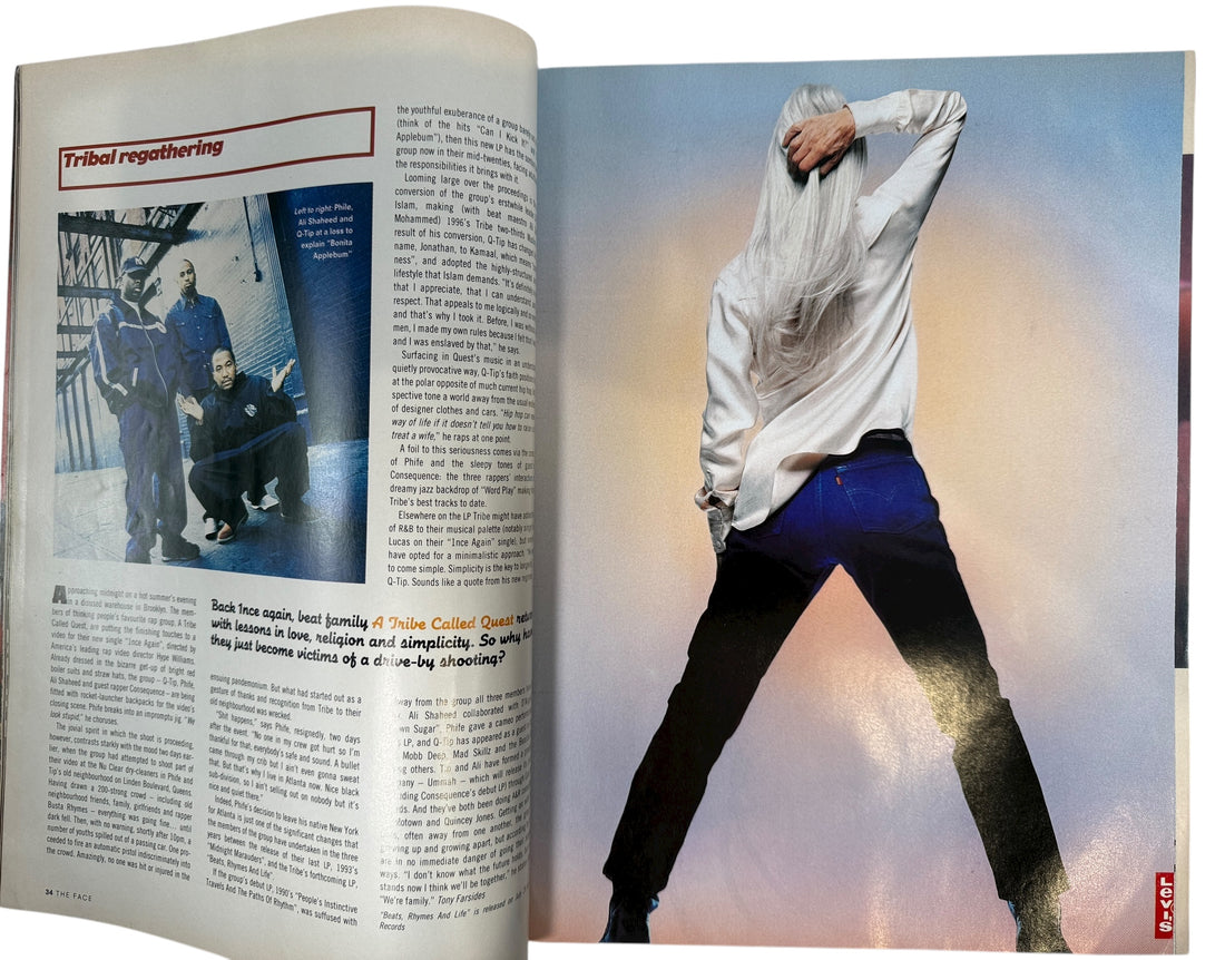 Vintage The Face Magazine August 1996 featuring Tribal Gathering, Nas, Busta Rhymes, Neneh Cherry and 90s fashion. Rare UK culture issue. Ships from Canada.