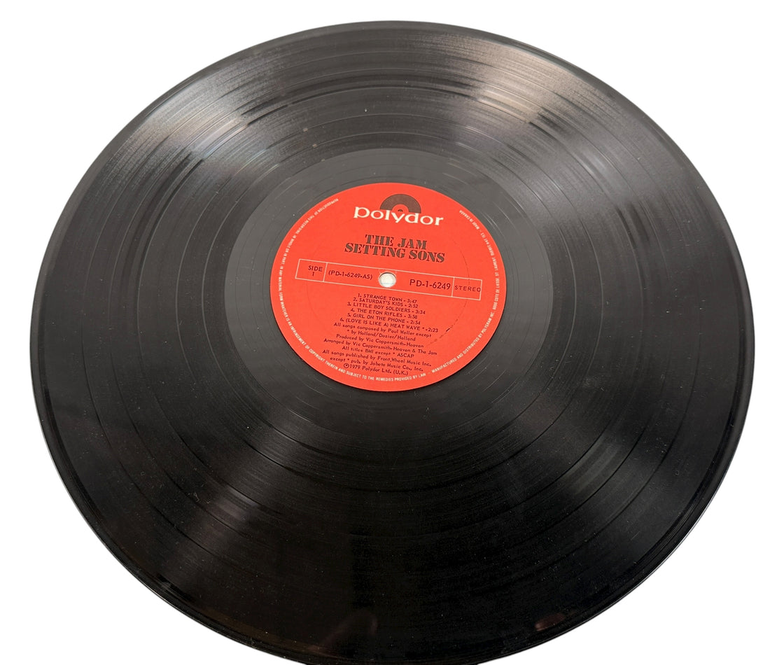 Vintage 1979 The Jam Setting Sons LP on Polydor, U.S. pressing. VG play copy with clean labels and original sleeve. Classic Mod Revival essential.