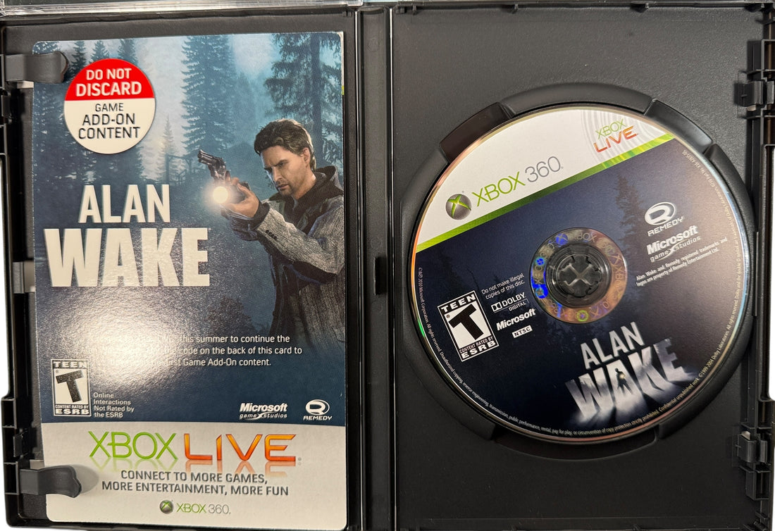 Alan Wake Limited Collector’s Edition for Xbox 360 with hardcover Alan Wake Files book. Complete NTSC set in very good condition
