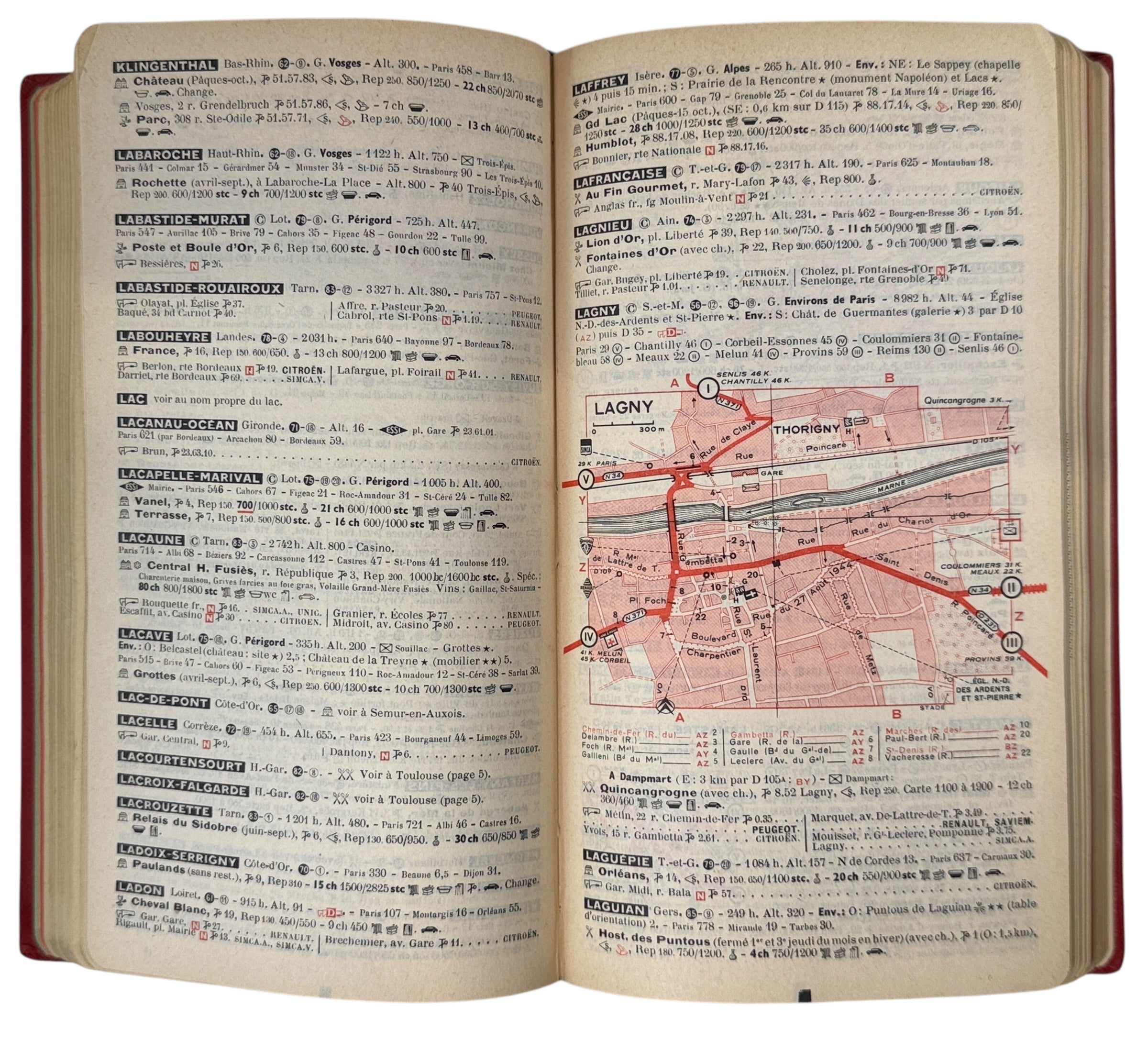 1959 Michelin Guide France red travel and restaurant book. Iconic Bibendum collectible for culinary and automotive history fans. Ships from Canada.