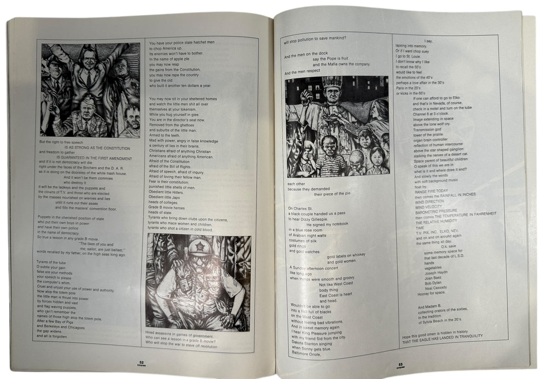 Evergreen Review No. 87, Feb 1971 – Lane Pederson cover with works by Amiri Baraka, Mike Royko &amp; others. Classic avant-garde literary magazine.