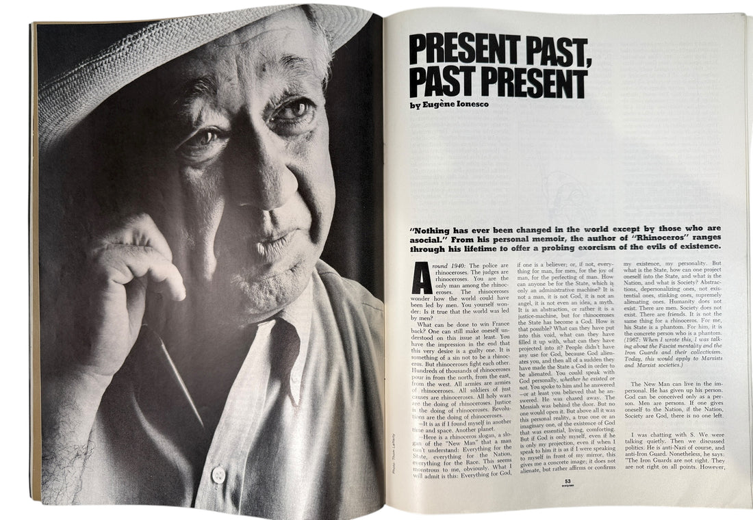 Evergreen Review December 1970 Issue #85 featuring Henry Miller, Eugène Ionesco &amp; Austin C. Clarke with a striking George Adams cover photo