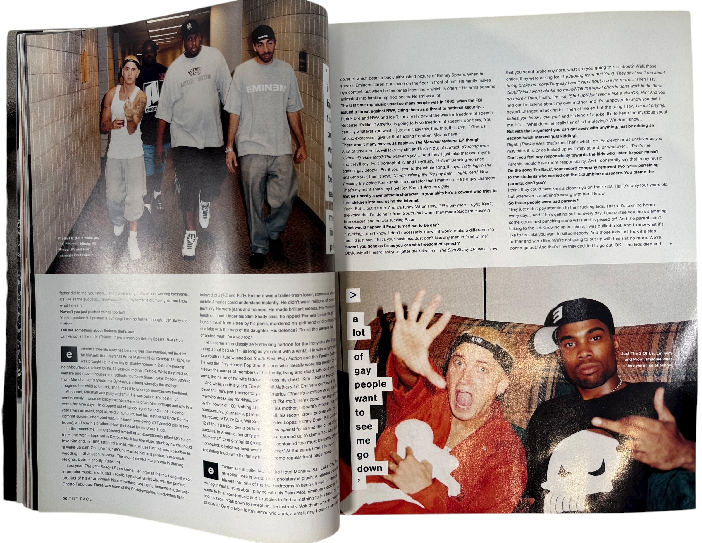 The Face Magazine, October 2000, Eminem, “I'm Not Scared of Jail