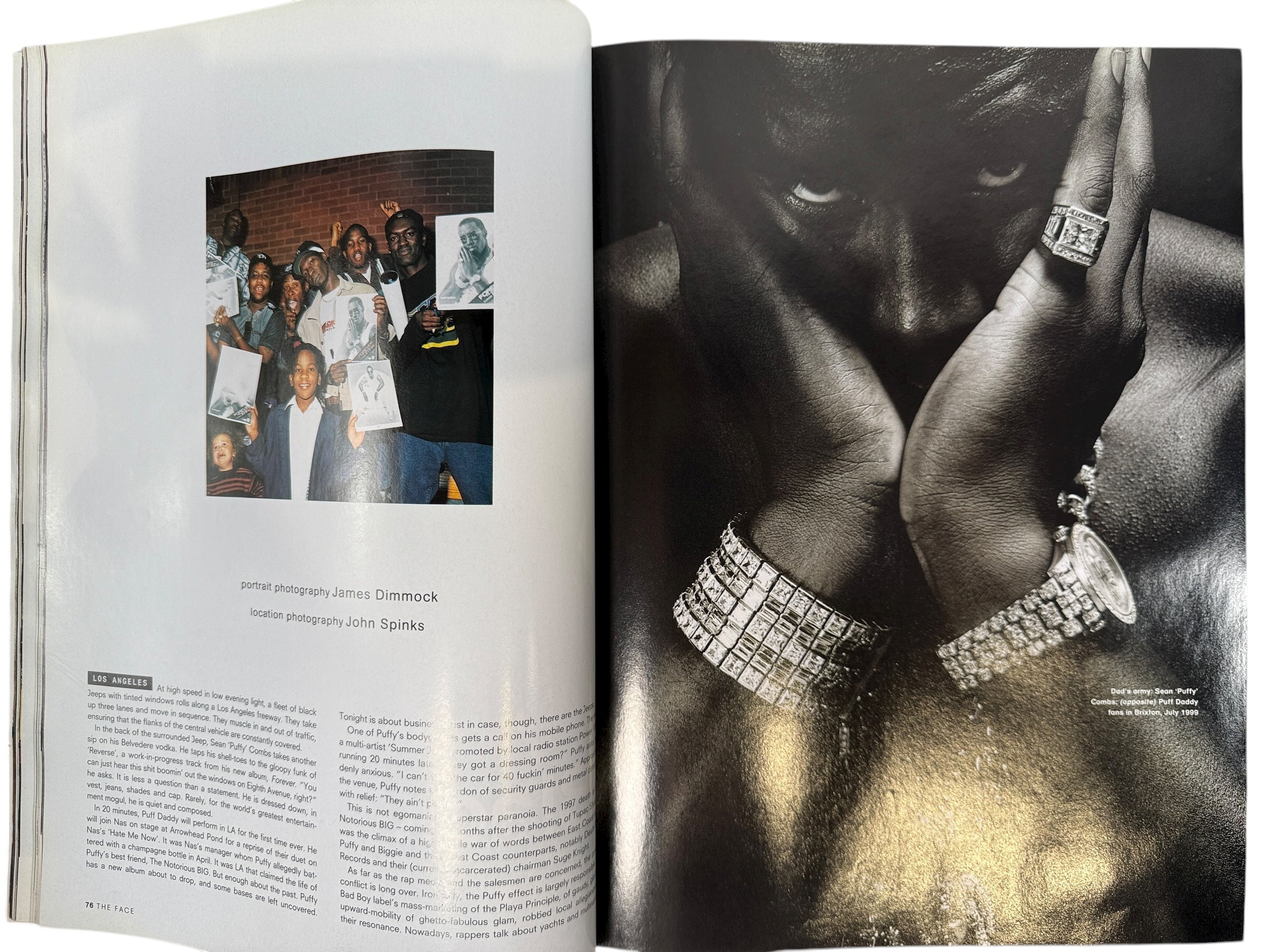 The Face Sept 1999 featuring Puff Daddy “ This is War! ” photo by James Dimmock — an iconic 90s hip-hop and fashion issue in great vintage condition.