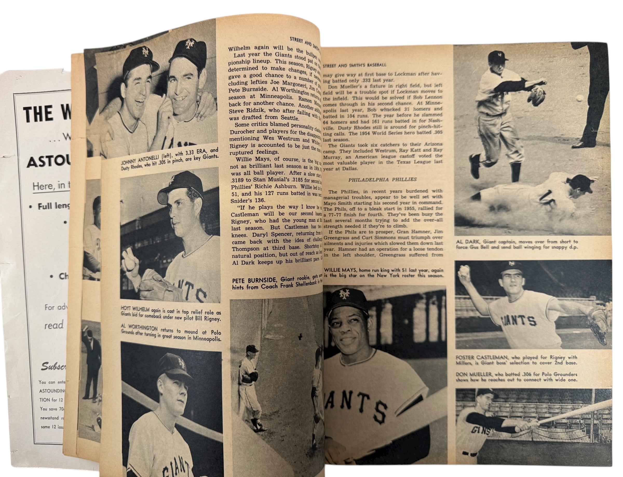 1956 Street &amp; Smith Baseball Yearbook with Duke Snider and Mickey Mantle cover, rosters, stats, and vintage MLB features. Classic 1950s baseball collectible.