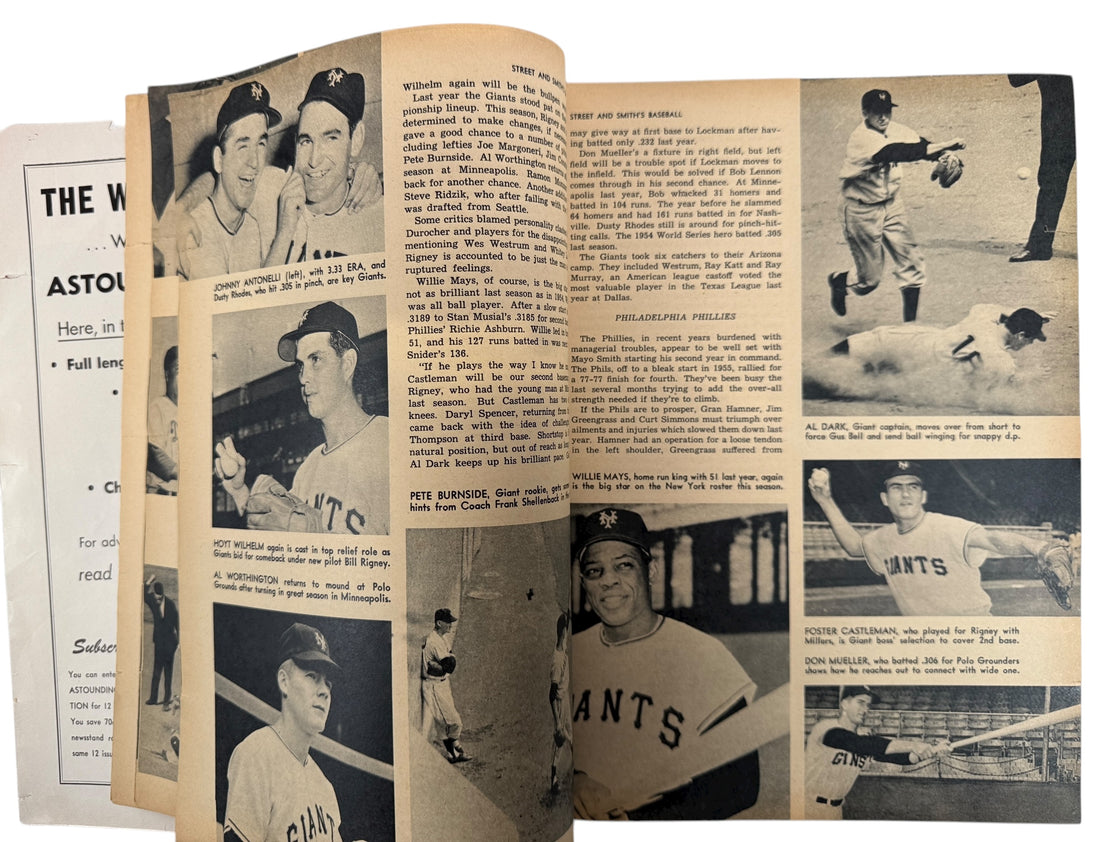 1956 Street &amp; Smith Baseball Yearbook with Duke Snider and Mickey Mantle cover, rosters, stats, and vintage MLB features. Classic 1950s baseball collectible.