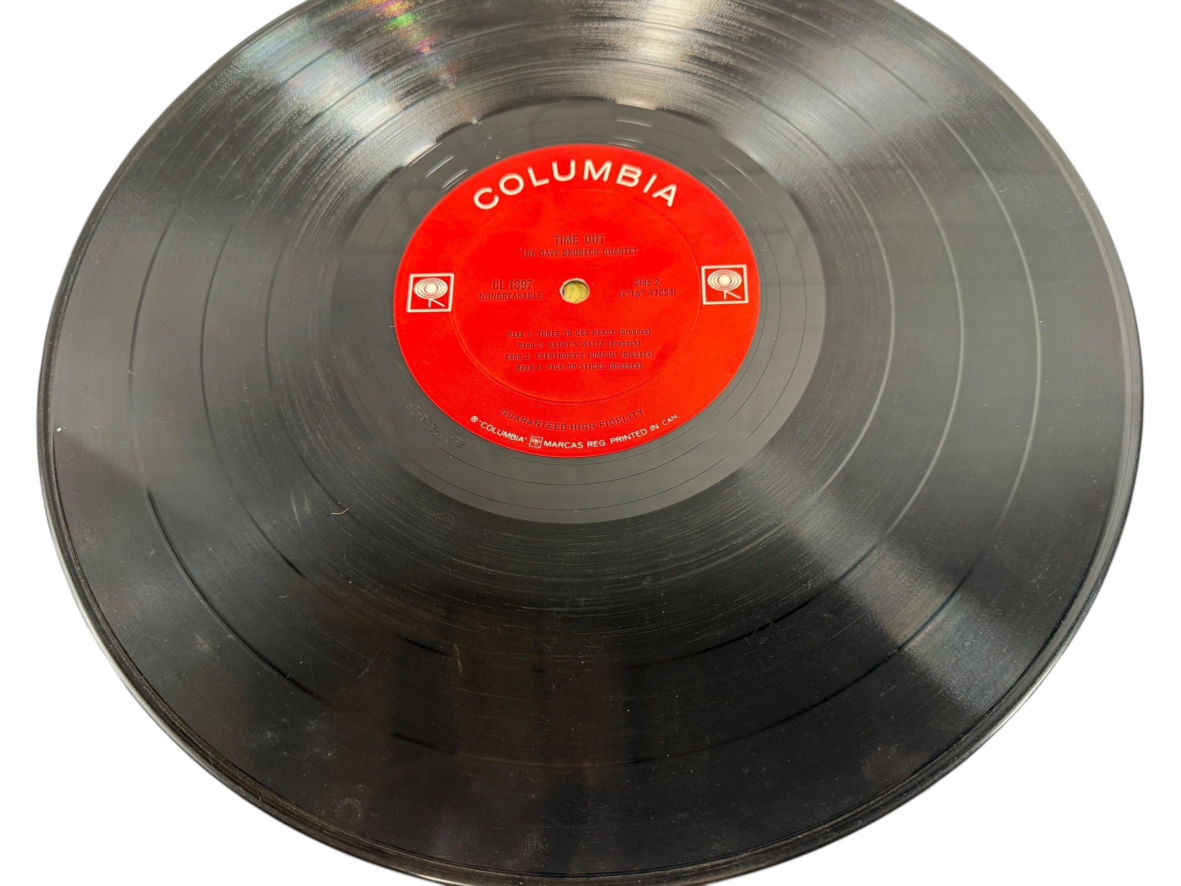 Dave Brubeck Time Out mono 6-eye Canadian CL 1397. Early 1960s Columbia pressing with iconic Fujita art. Classic jazz LP featuring Take Five.