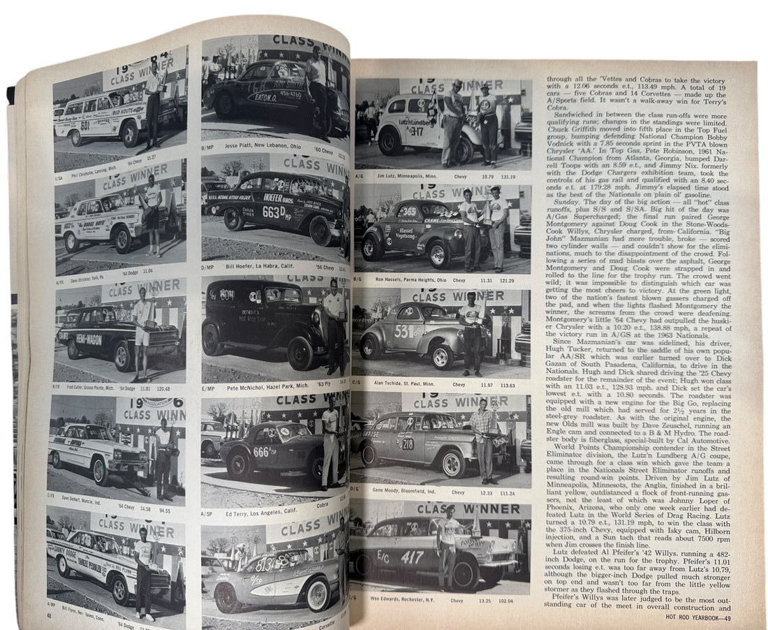 Hot Rod Magazine Yearbook No. 4 from the 1960s. Classic drag racing, hot rod builds, and vintage auto culture. Fair condition collectible. Eco Depot Montréal.