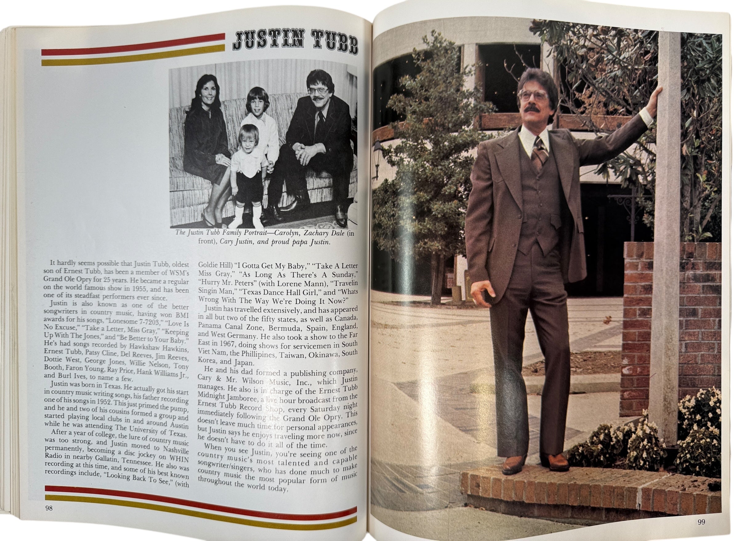 Official 1979 Grand Ole Opry WSM picture history book with archival photos and artist profiles. Vintage country music Americana collectible.