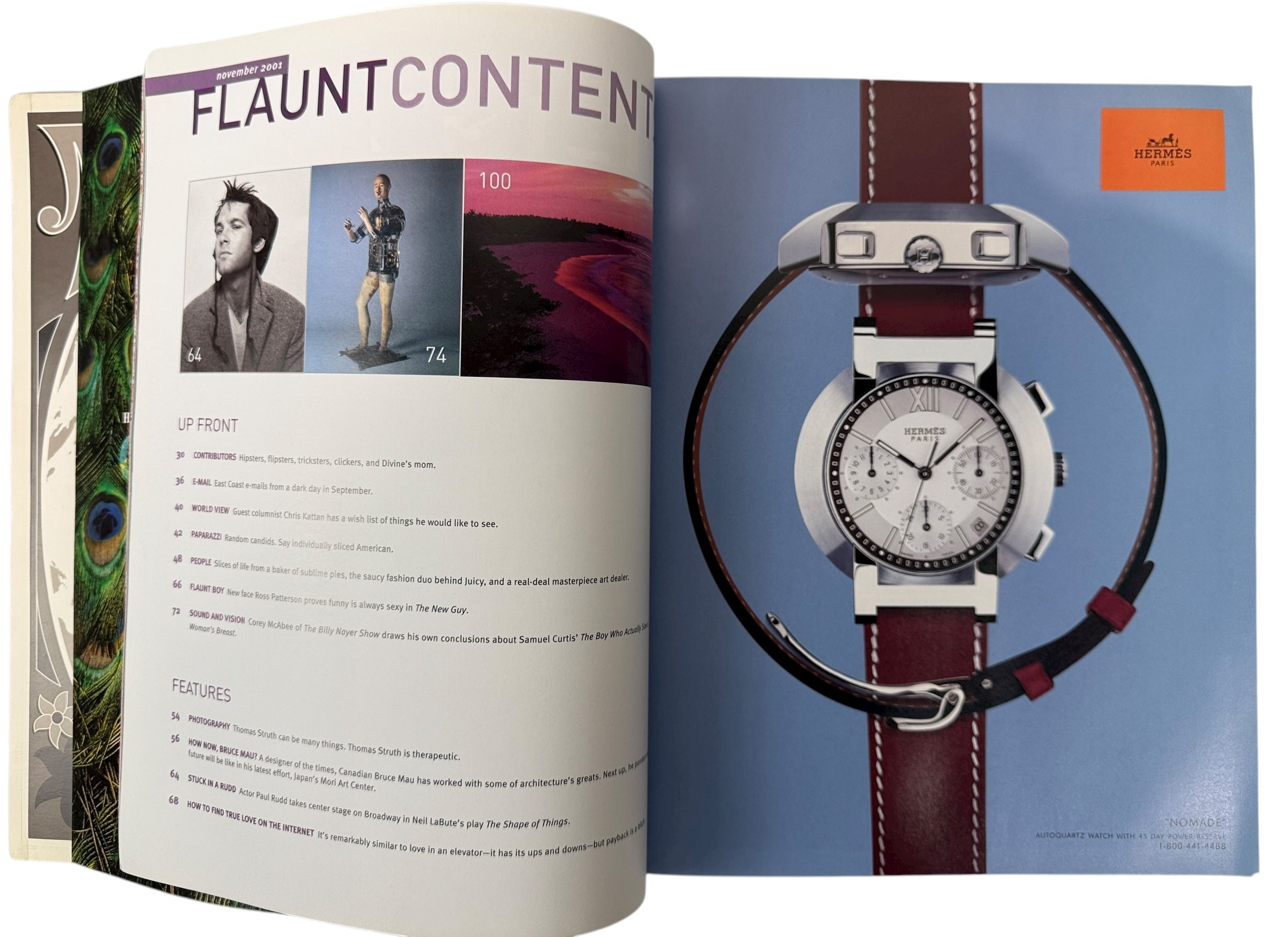 Flaunt Magazine Nov 2001 Drew Barrymore cover “Peace” Third Anniversary Issue. Bold psychedelic design, collectible pop-culture magazine VG condition