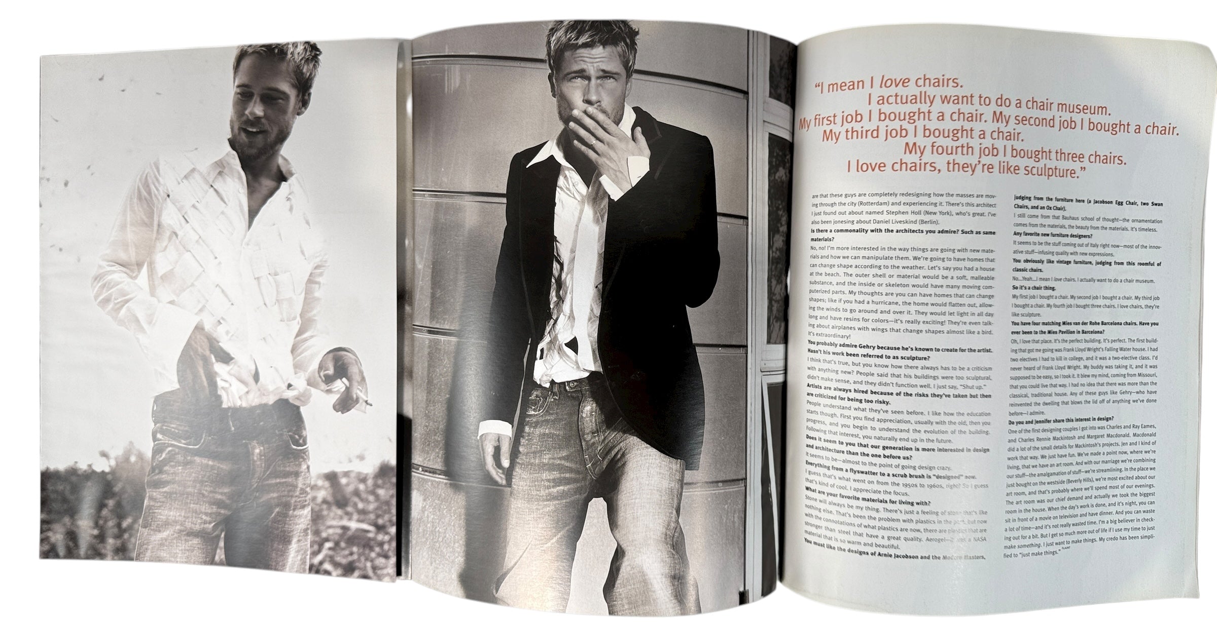 Rare Flaunt Magazine Dec/Jan 2002 #30 featuring Brad Pitt “Button Up” cover, complete issue with original ads, excellent condition collectible copy.