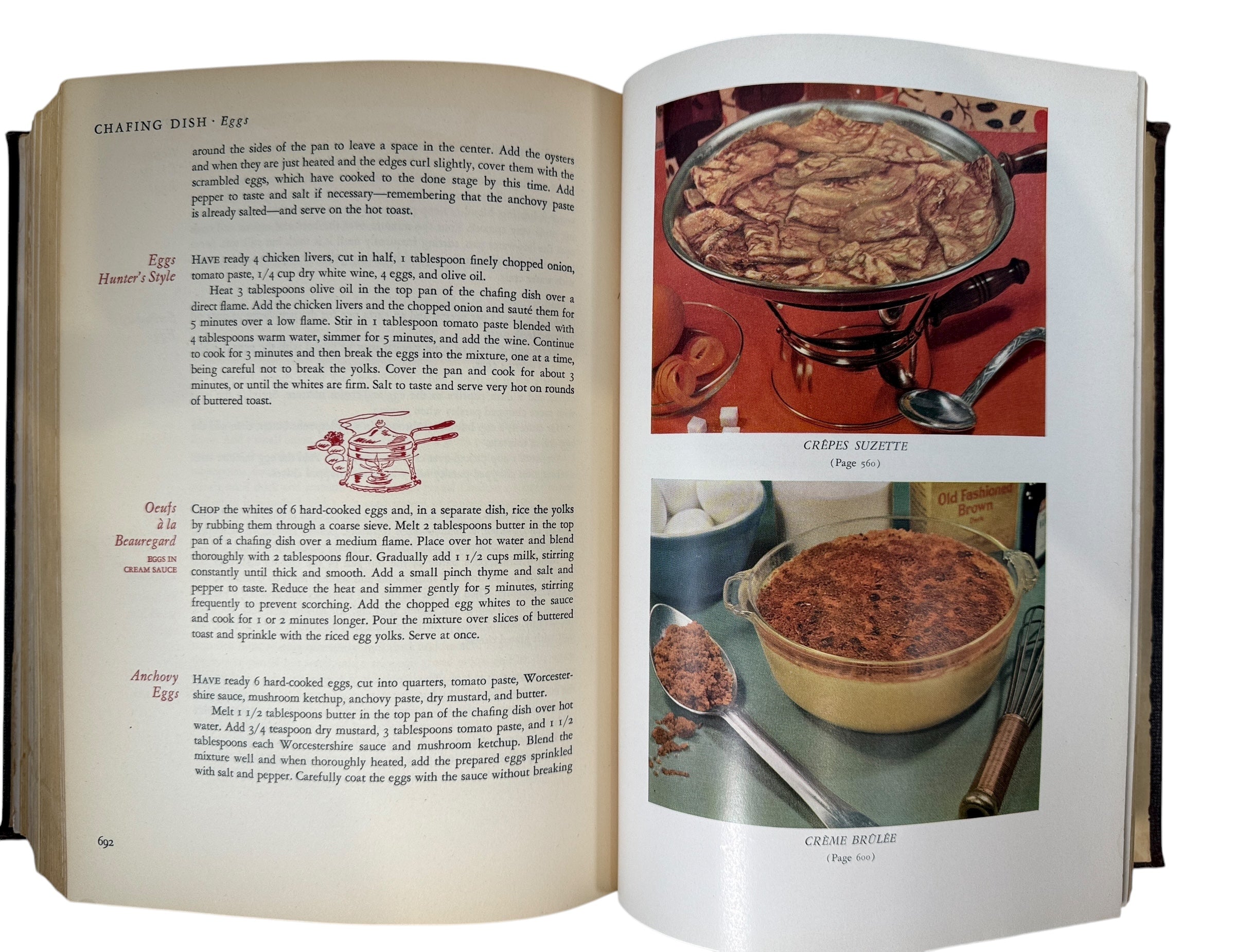 Vintage 1950 Gourmet Cookbook by Elizabeth B. Dietrich. Early edition from Gourmet Magazine with gilt cover and color plates. Classic mid-century collectible.