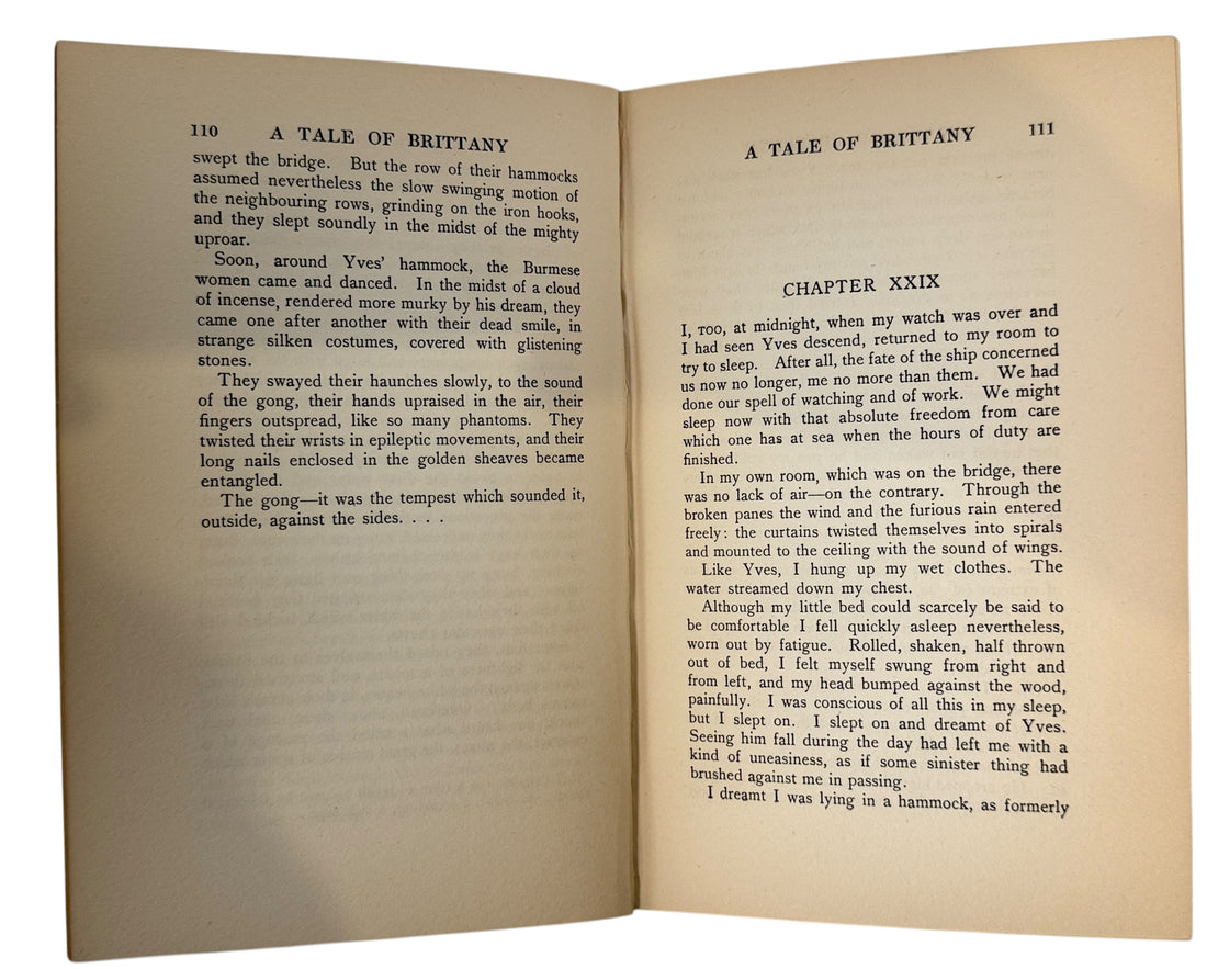 Vintage 1920s Pierre Loti A Tale of Brittany hardback with illustrated cover and frontispiece. Clean pages, classic Laurie edition. Ships from Montreal.