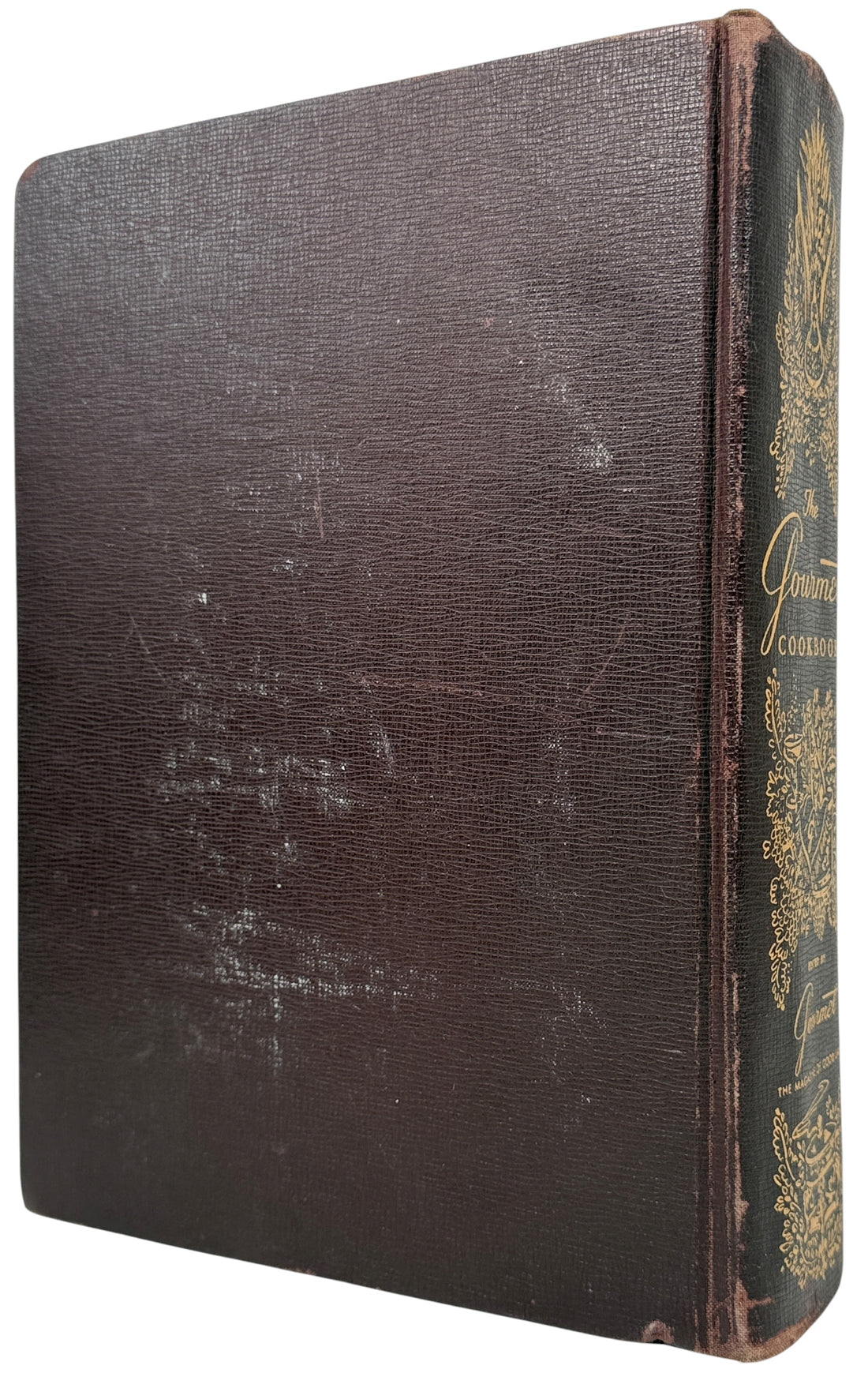 Vintage 1950 Gourmet Cookbook by Elizabeth B. Dietrich. Early edition from Gourmet Magazine with gilt cover and color plates. Classic mid-century collectible.