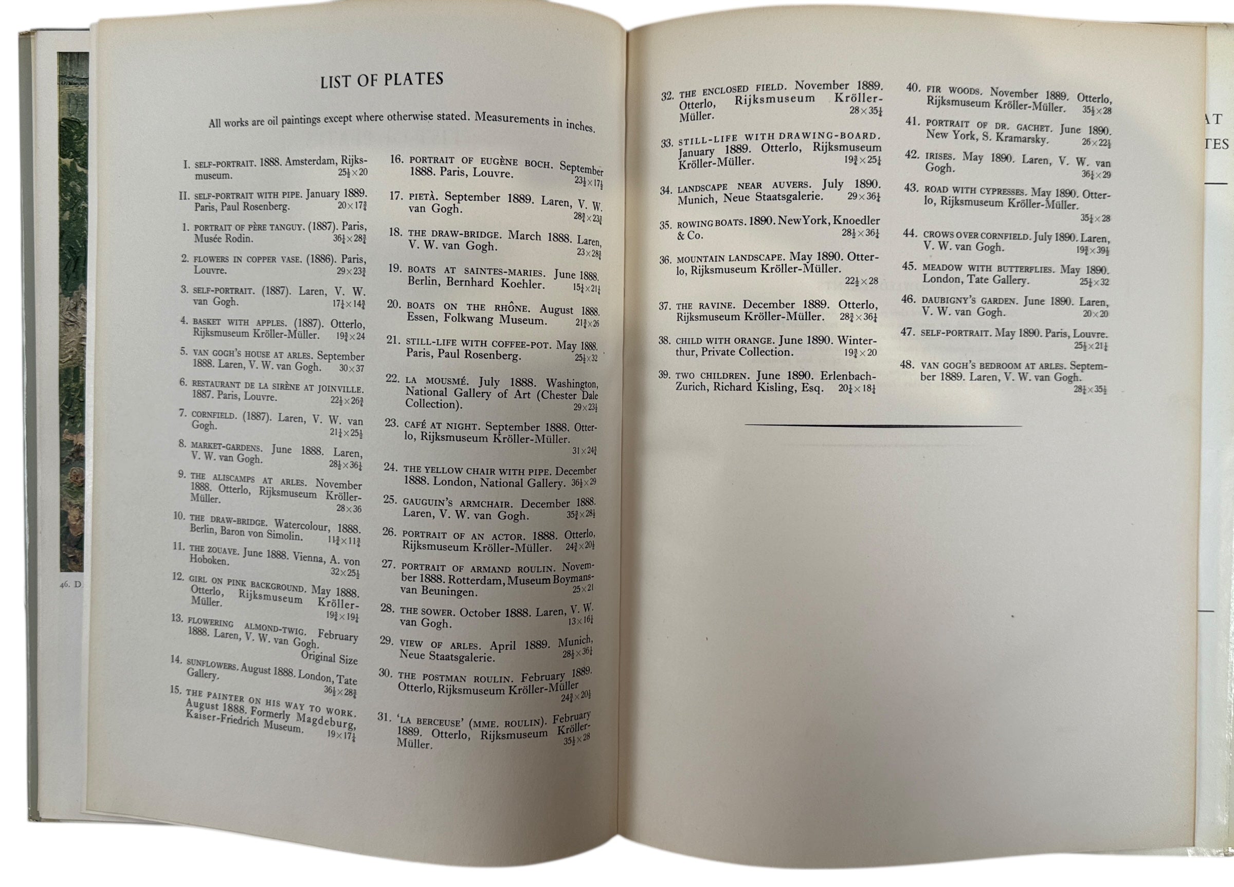 Mid-century Phaidon Van Gogh art book with 50 colour plates. Original dust jacket present with wear. Classic collector reference. Ships from Canada.