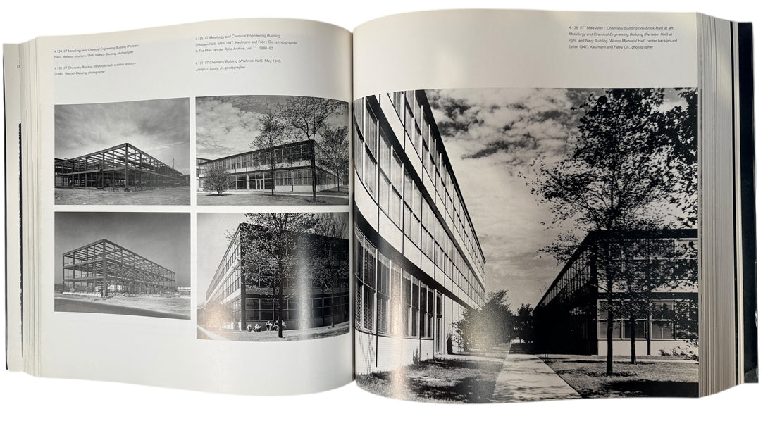 Exhibition catalog on Mies van der Rohe’s American work. Edited by Phyllis Lambert. Published by CCA &amp; Whitney. Modernist architecture monograph.